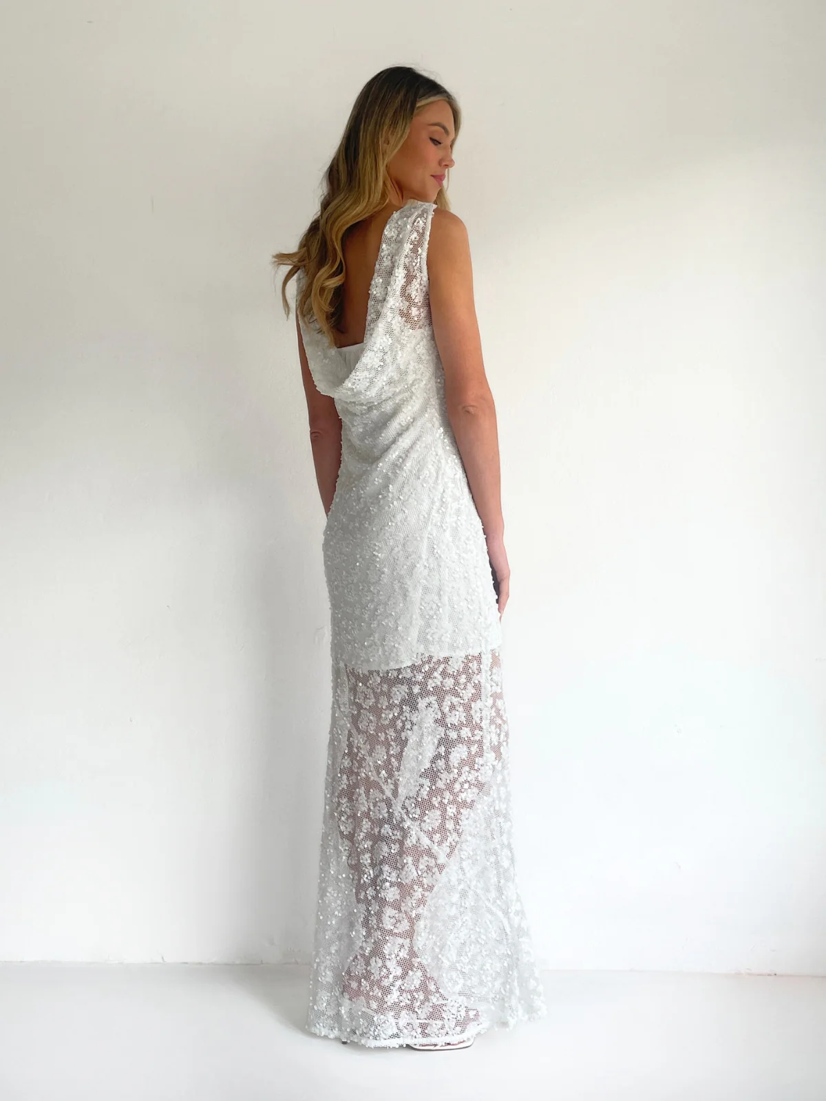 By Nicola Juno Maxi Dress in Ivory - Image 11