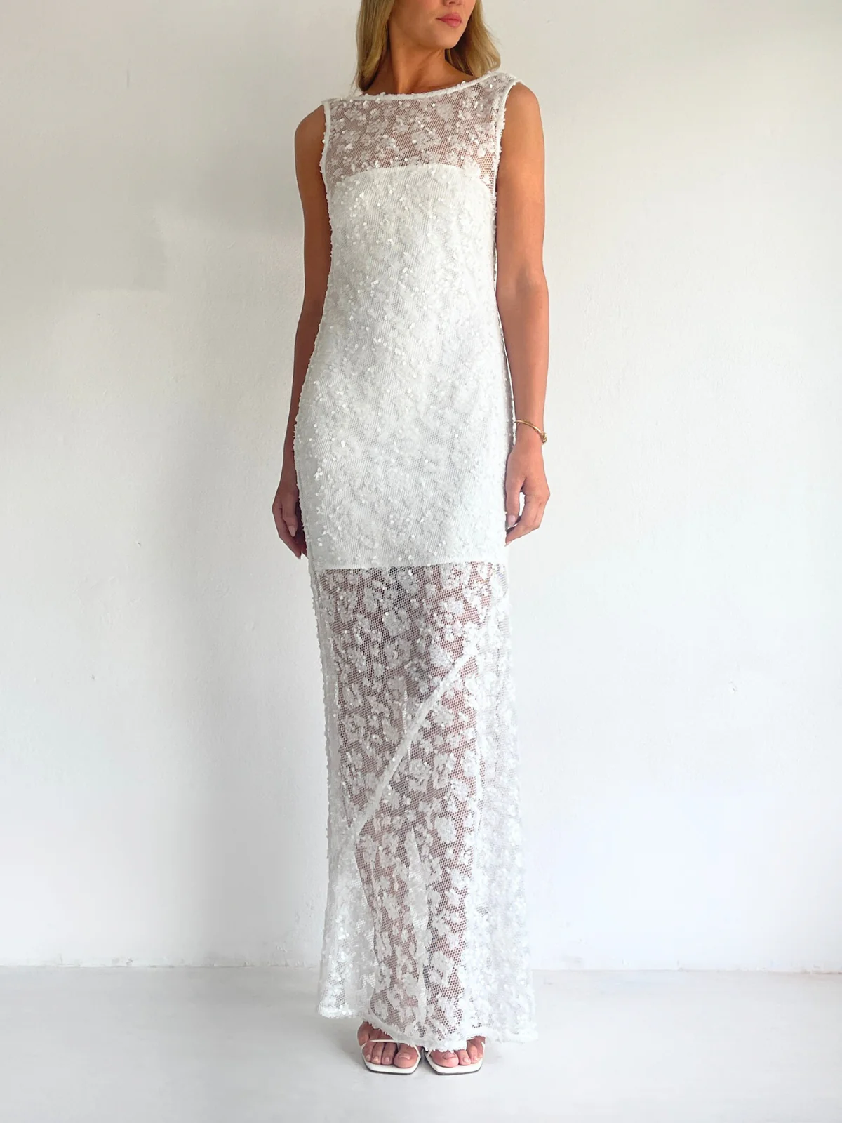 By Nicola Juno Maxi Dress in Ivory - Image 9