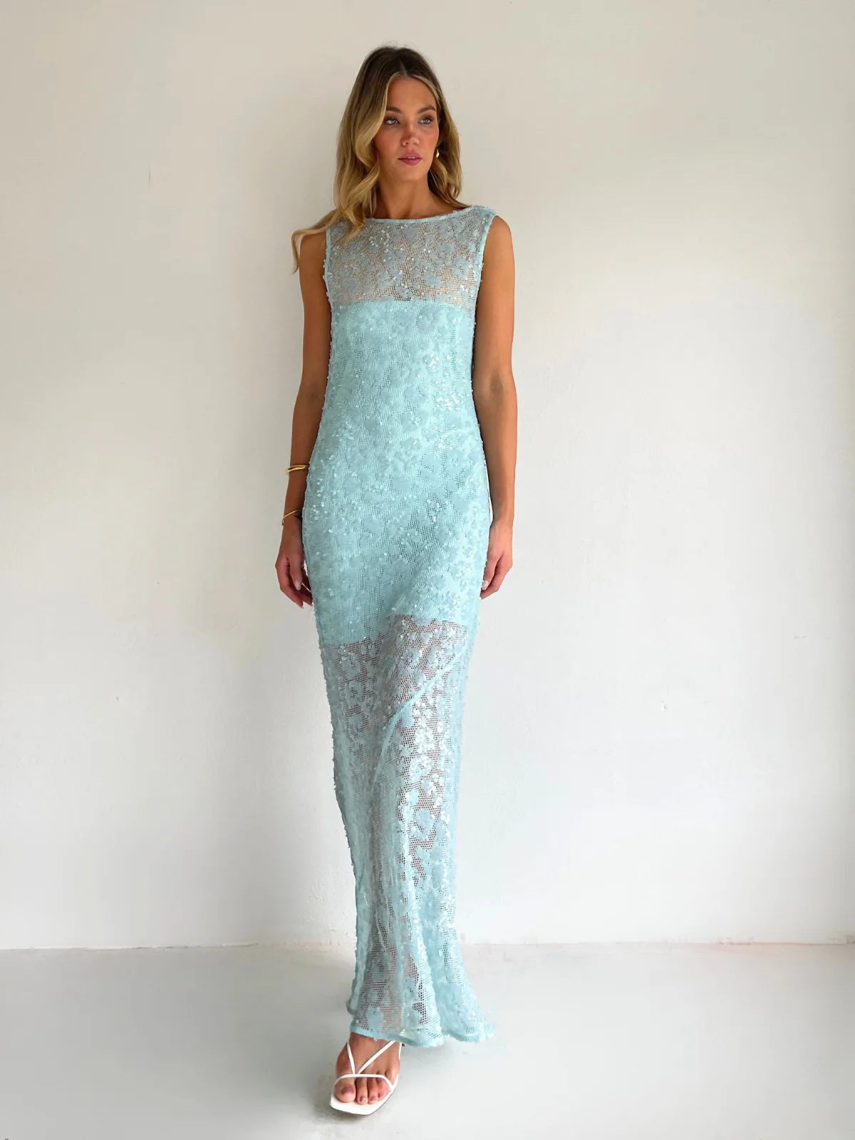 By Nicola Juno Maxi Dress in Powder Blue - Image 2