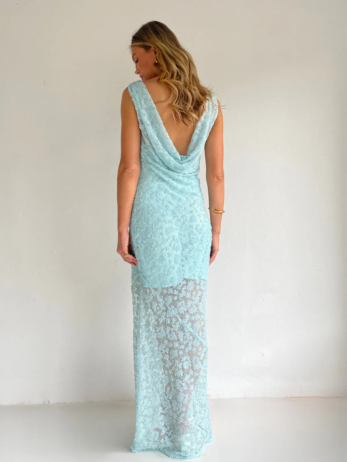 By Nicola Juno Maxi Dress in Powder Blue - Image 6