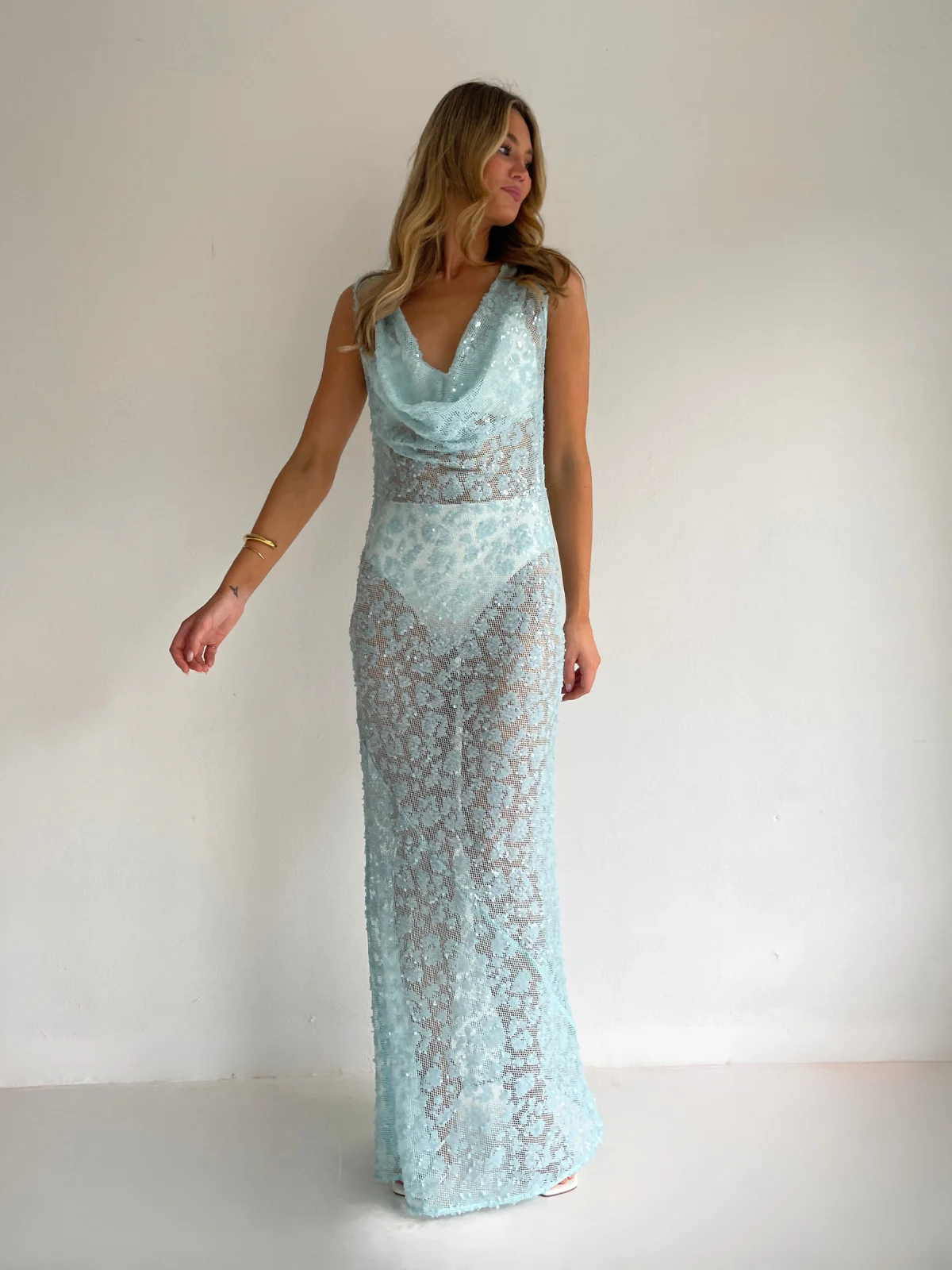 By Nicola Juno Maxi Dress in Powder Blue - Image 7
