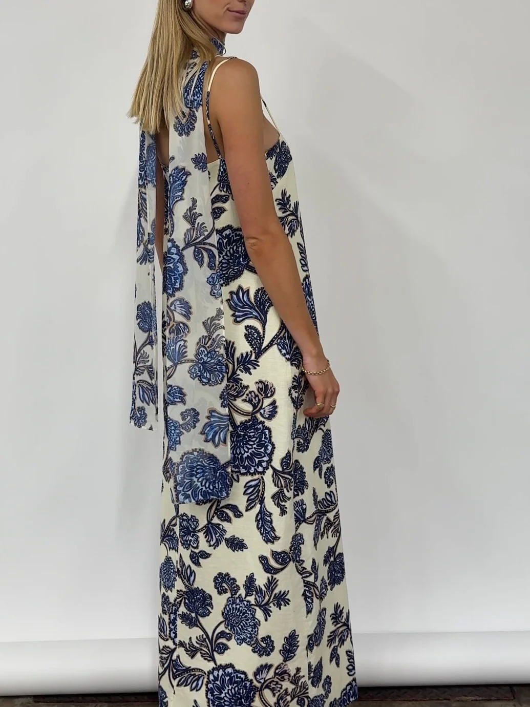 By Nicola Layla Maxi Dress in Blue Paisley - Image 8
