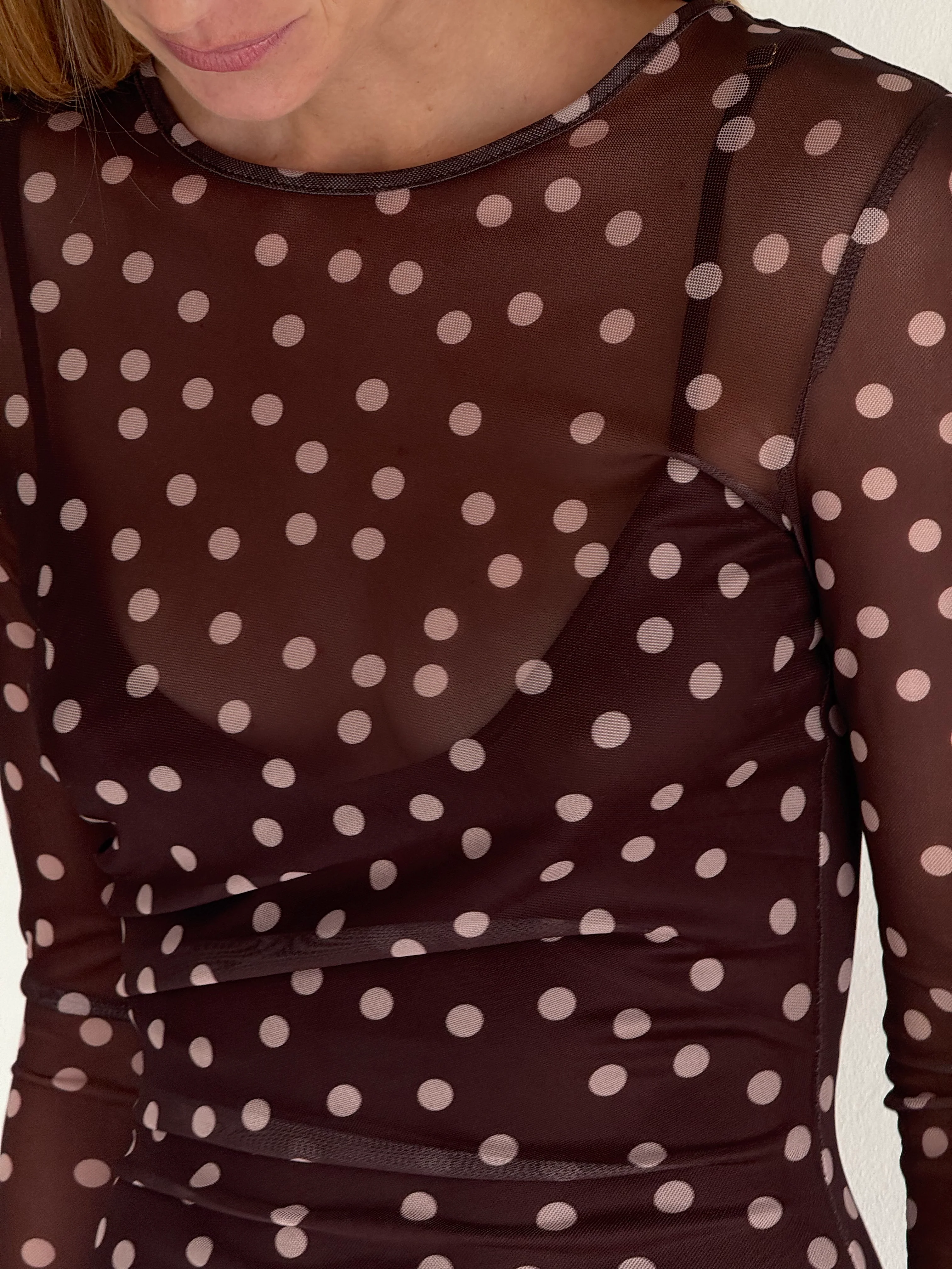 By Nicola Luca Maxi Dress in Chocolate Polka - Image 7