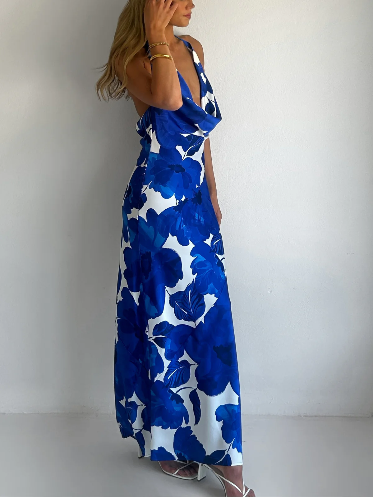 By Nicola Lucia Maxi Dress in Blue Petal - Image 11