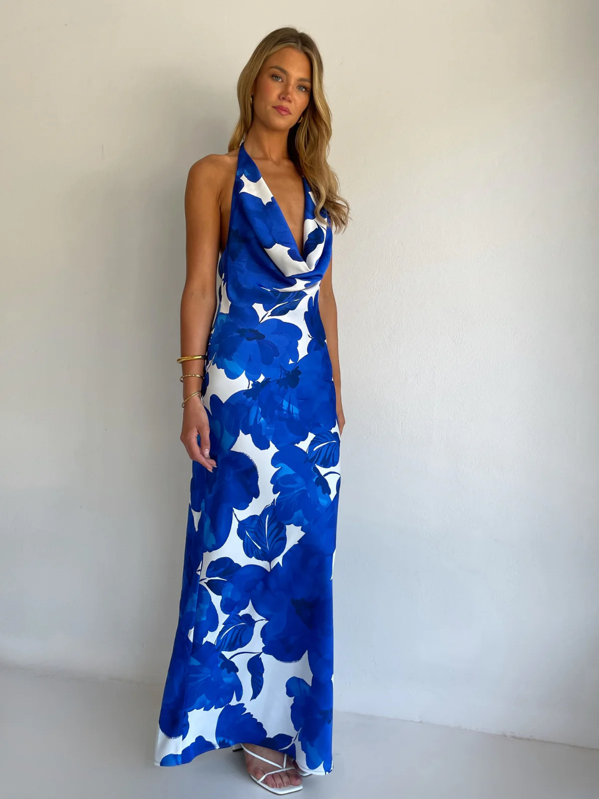 By Nicola Lucia Maxi Dress in Blue Petal - Image 4