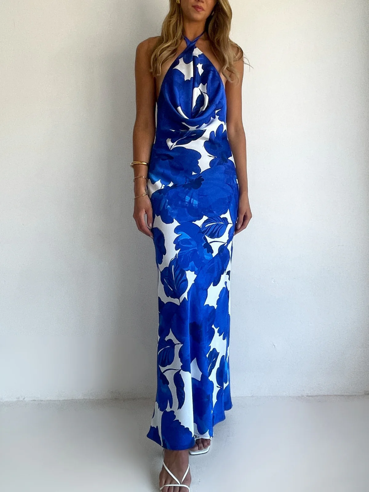 By Nicola Lucia Maxi Dress in Blue Petal - Image 6
