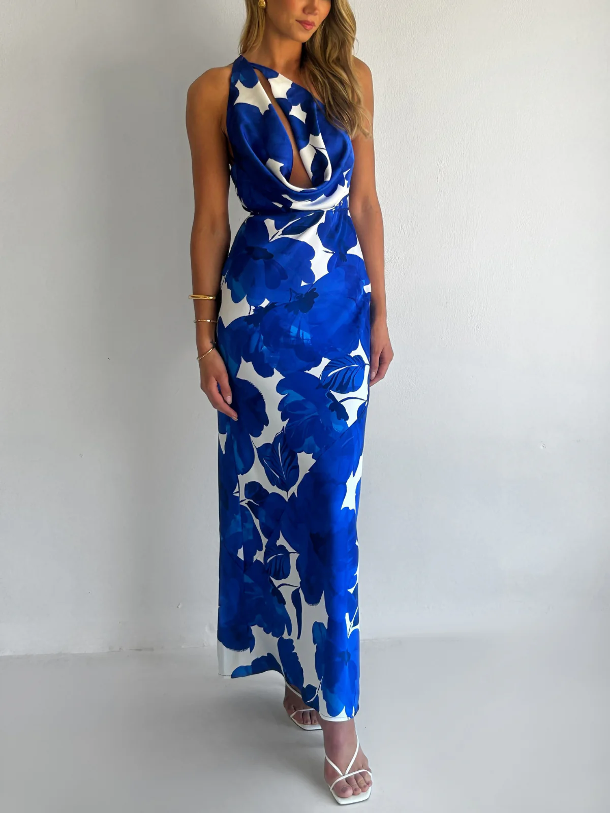 By Nicola Lucia Maxi Dress in Blue Petal - Image 8