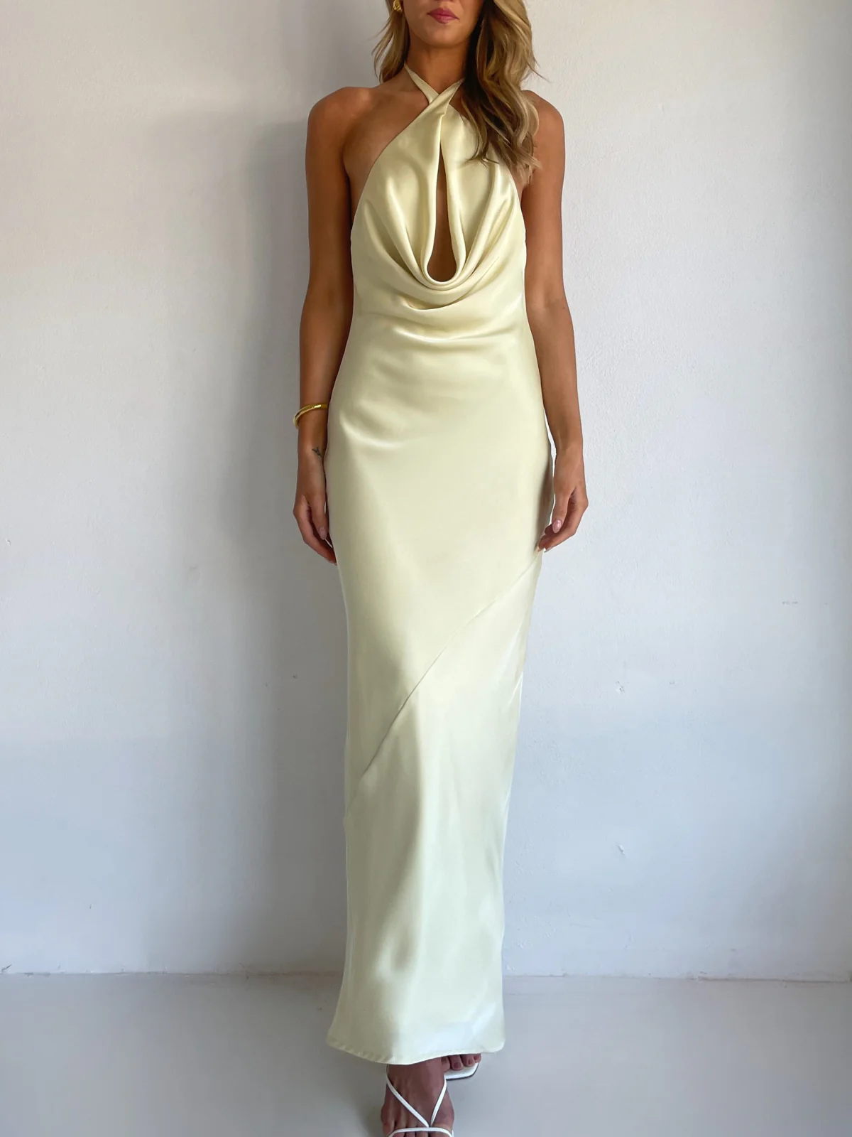 By Nicola Lucia Maxi Dress in Butter Lemon - Image 8