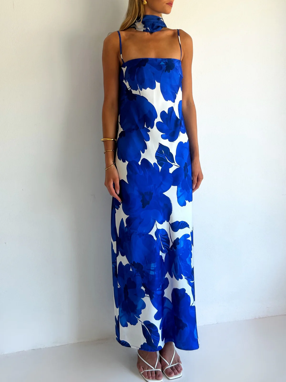 By Nicola Maisie Maxi Dress in Blue Petal - Image 2