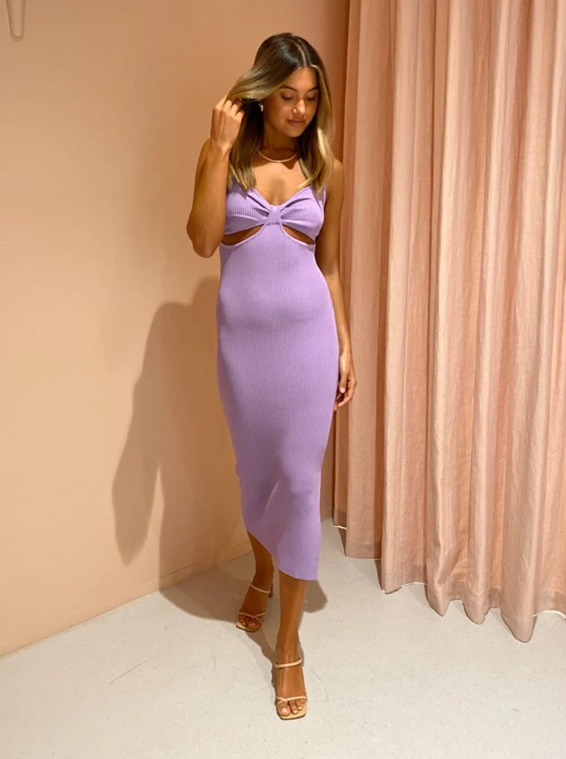 By Nicola Meadow Midi Dress in Lilac - Image 6