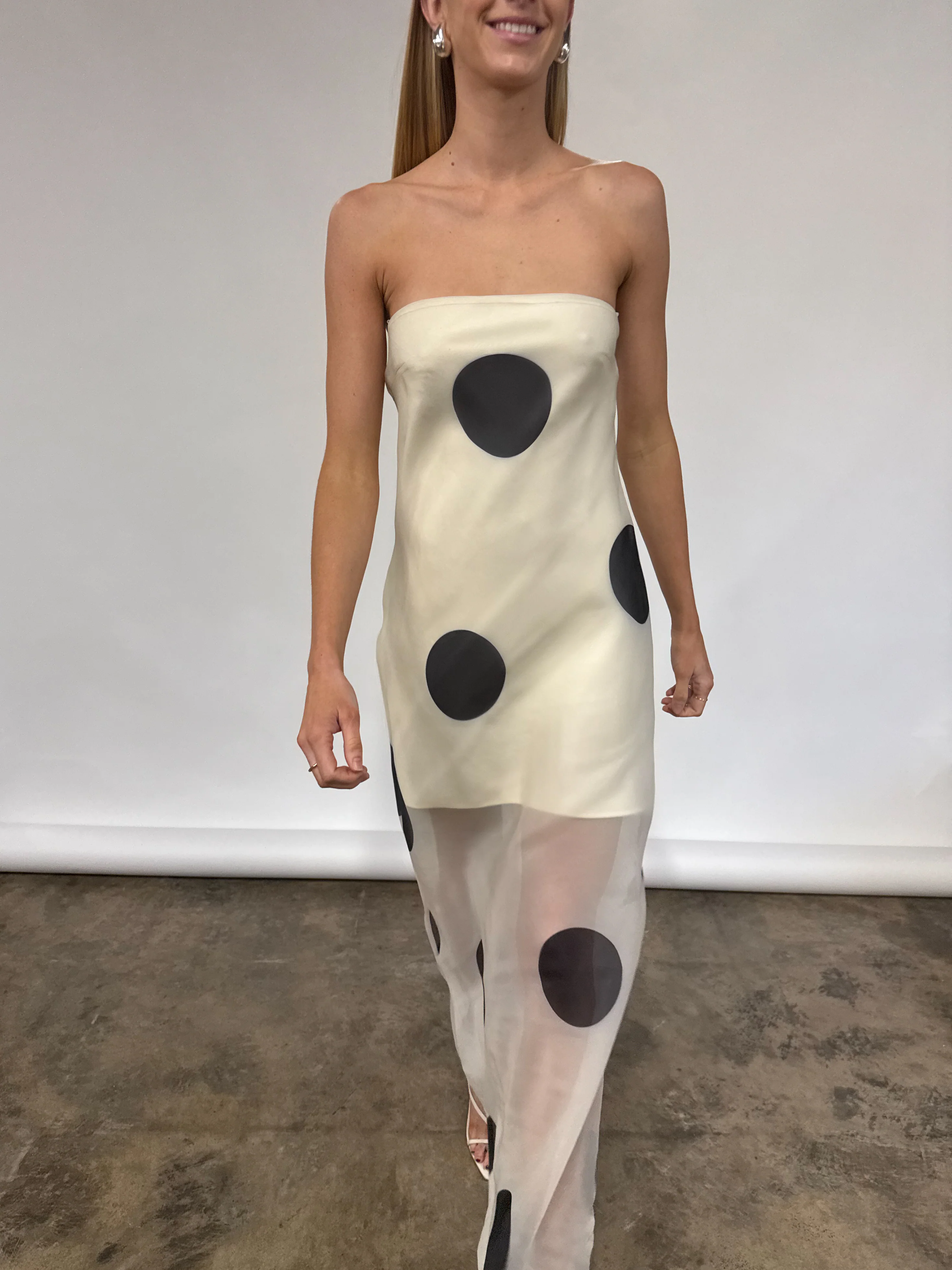 By Nicola Mila Maxi Dress in Ivory Polka - Image 10