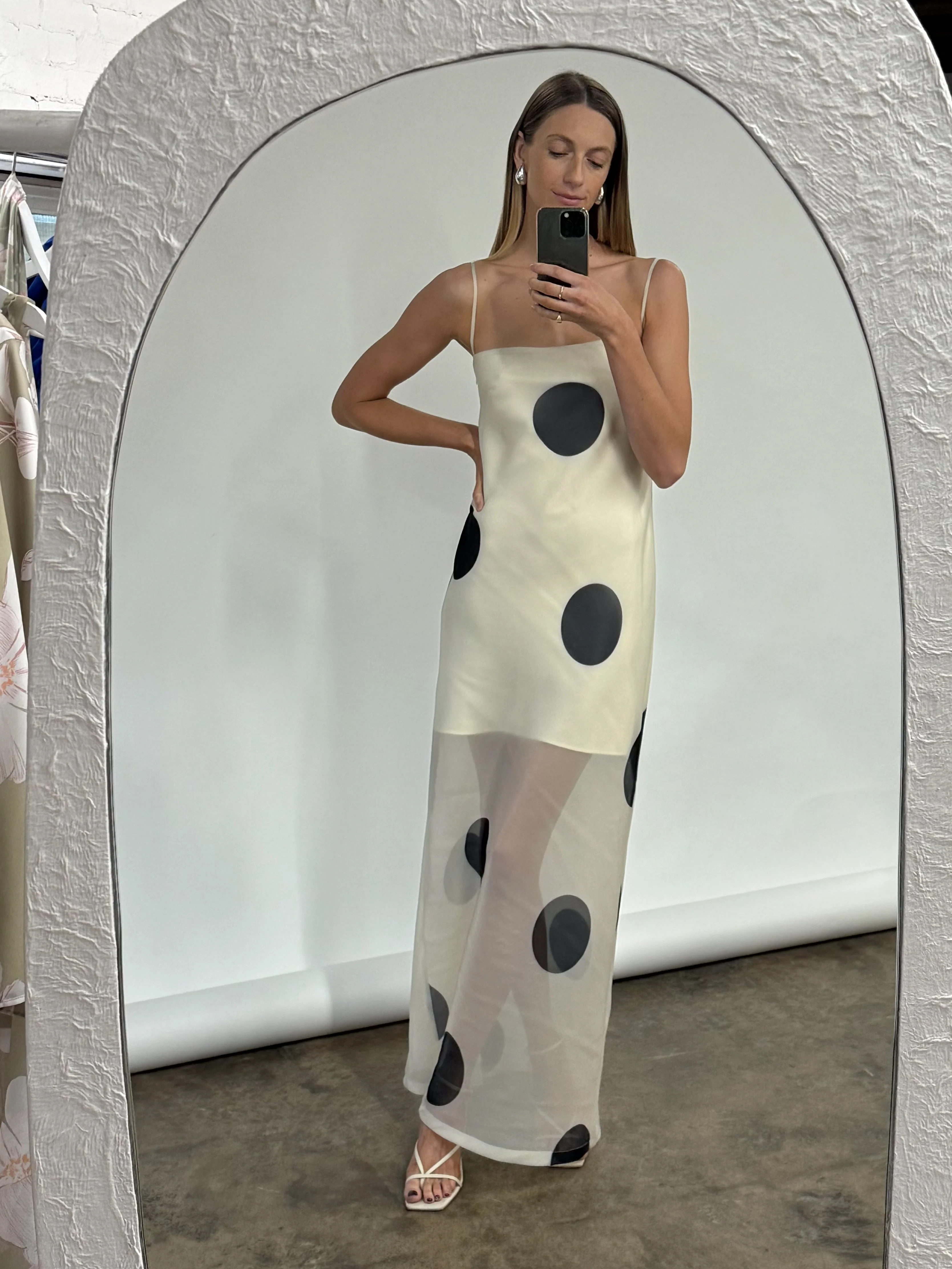By Nicola Mila Maxi Dress in Ivory Polka - Image 11