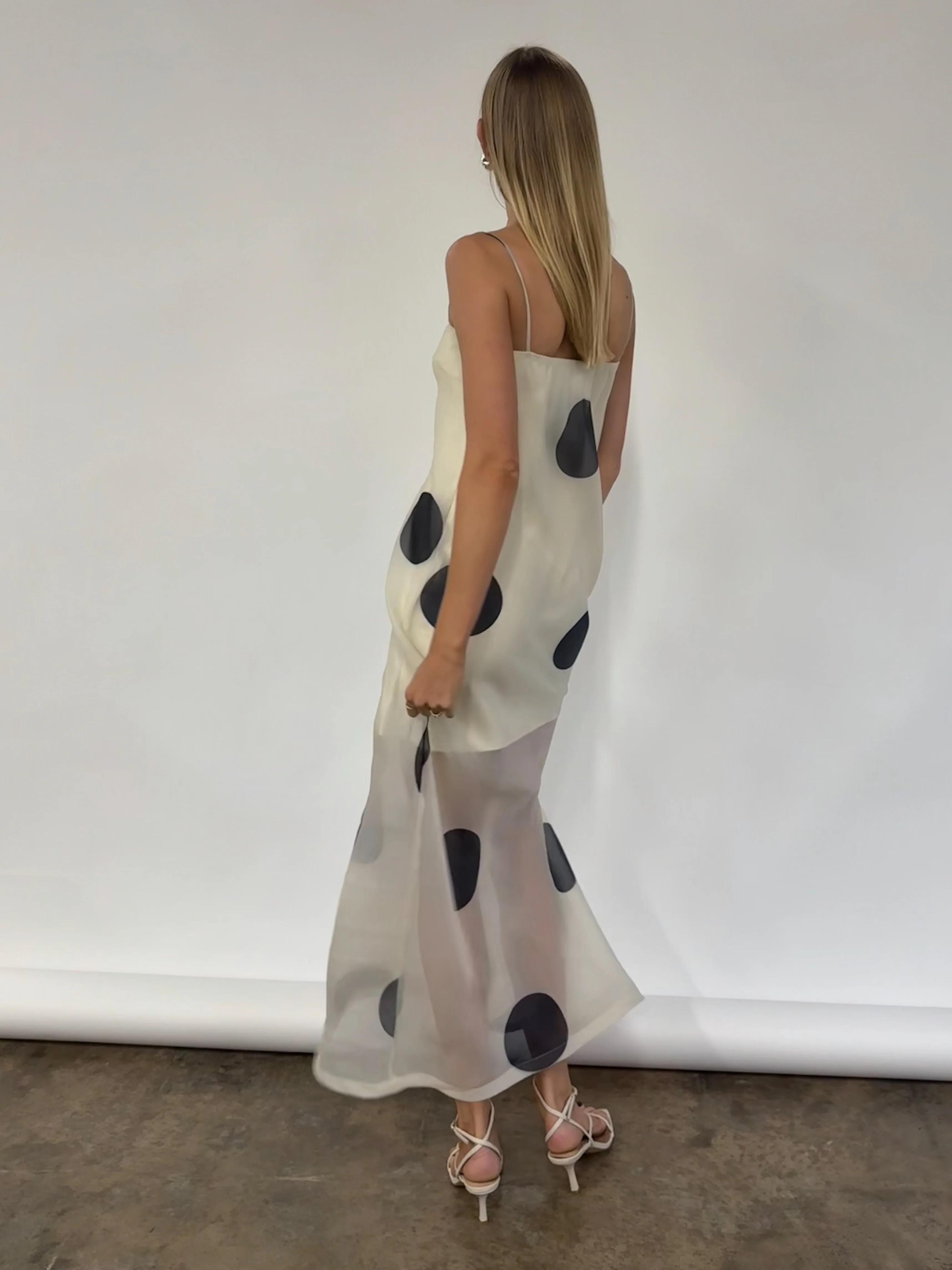 By Nicola Mila Maxi Dress in Ivory Polka - Image 5
