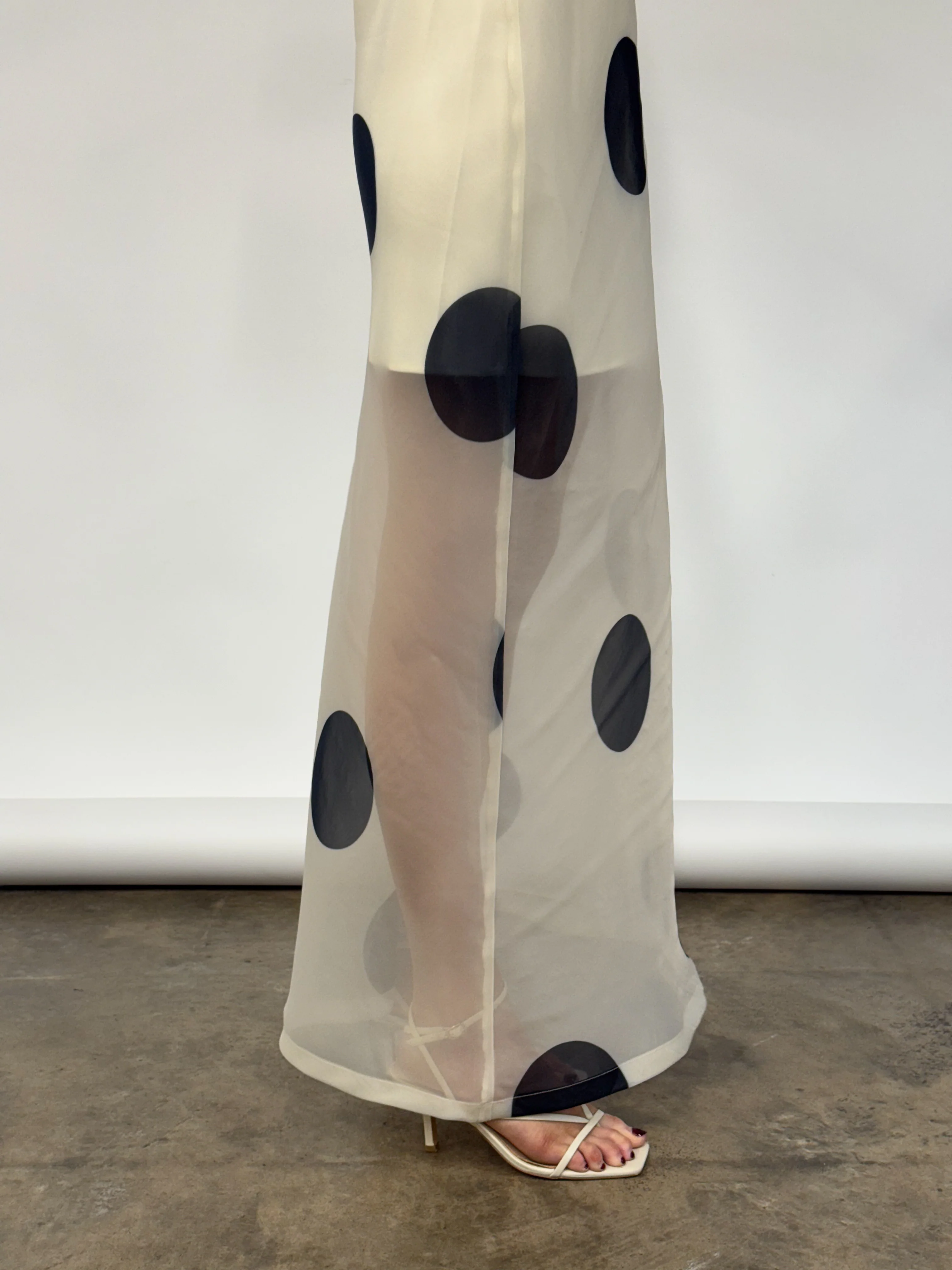 By Nicola Mila Maxi Dress in Ivory Polka - Image 9