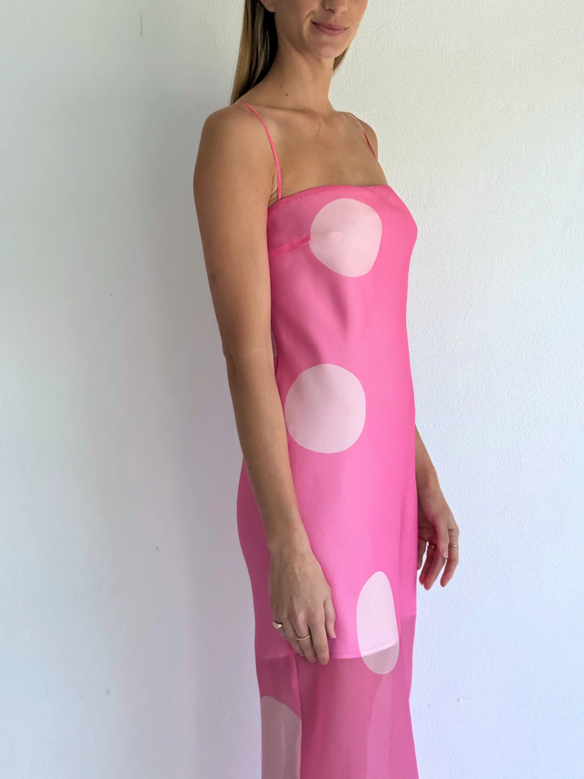 By Nicola Mila Maxi Dress in Pink Polka - Image 4