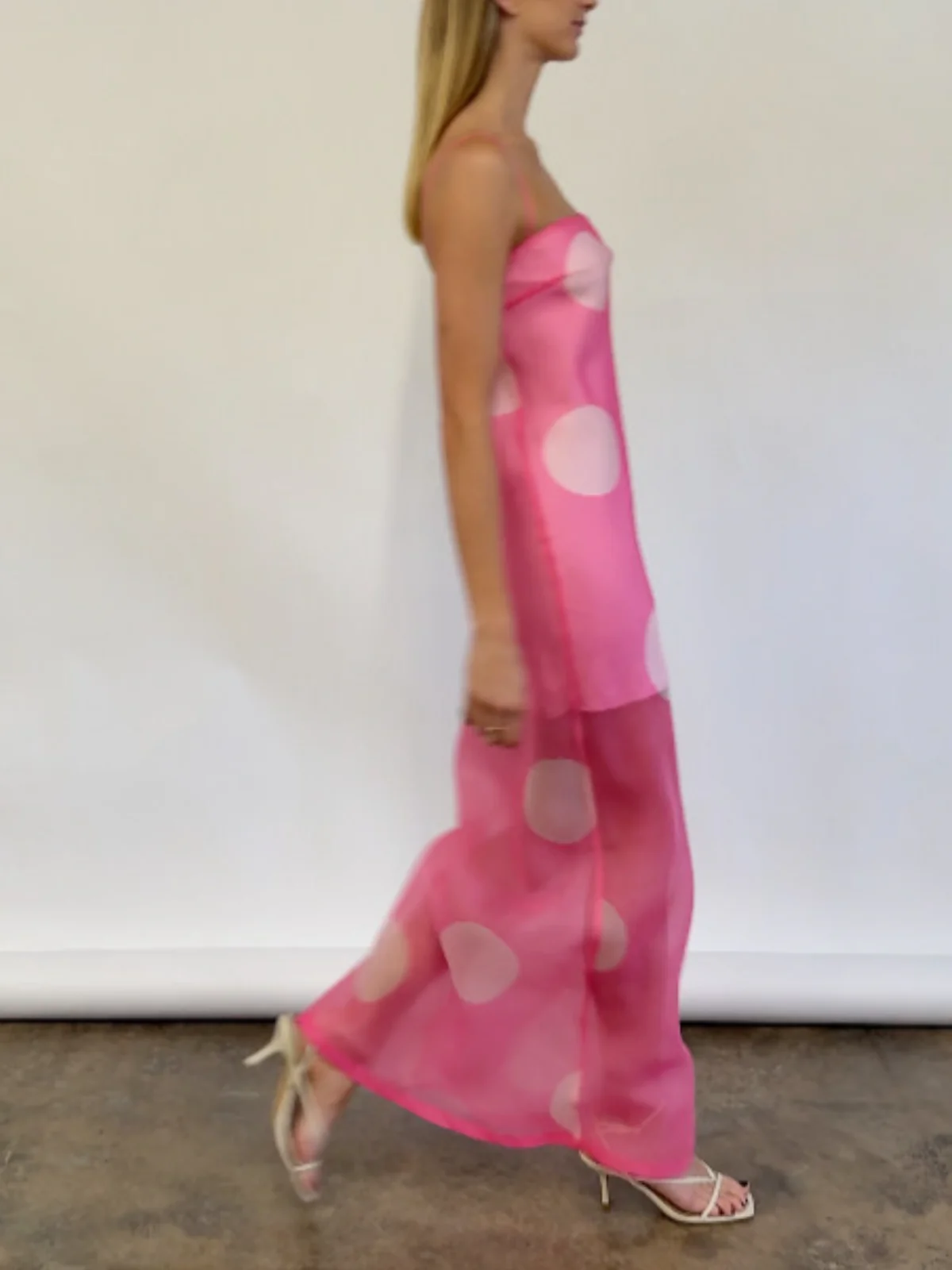 By Nicola Mila Maxi Dress in Pink Polka - Image 7