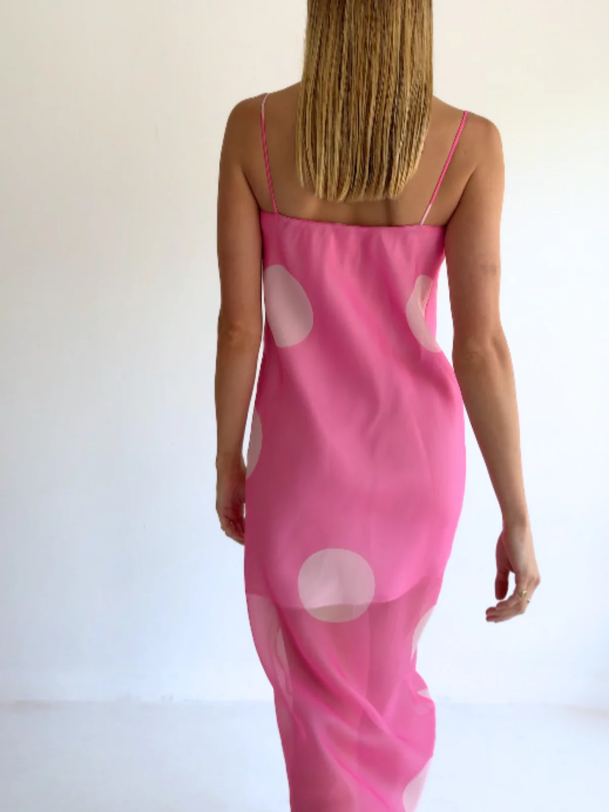 By Nicola Mila Maxi Dress in Pink Polka - Image 8