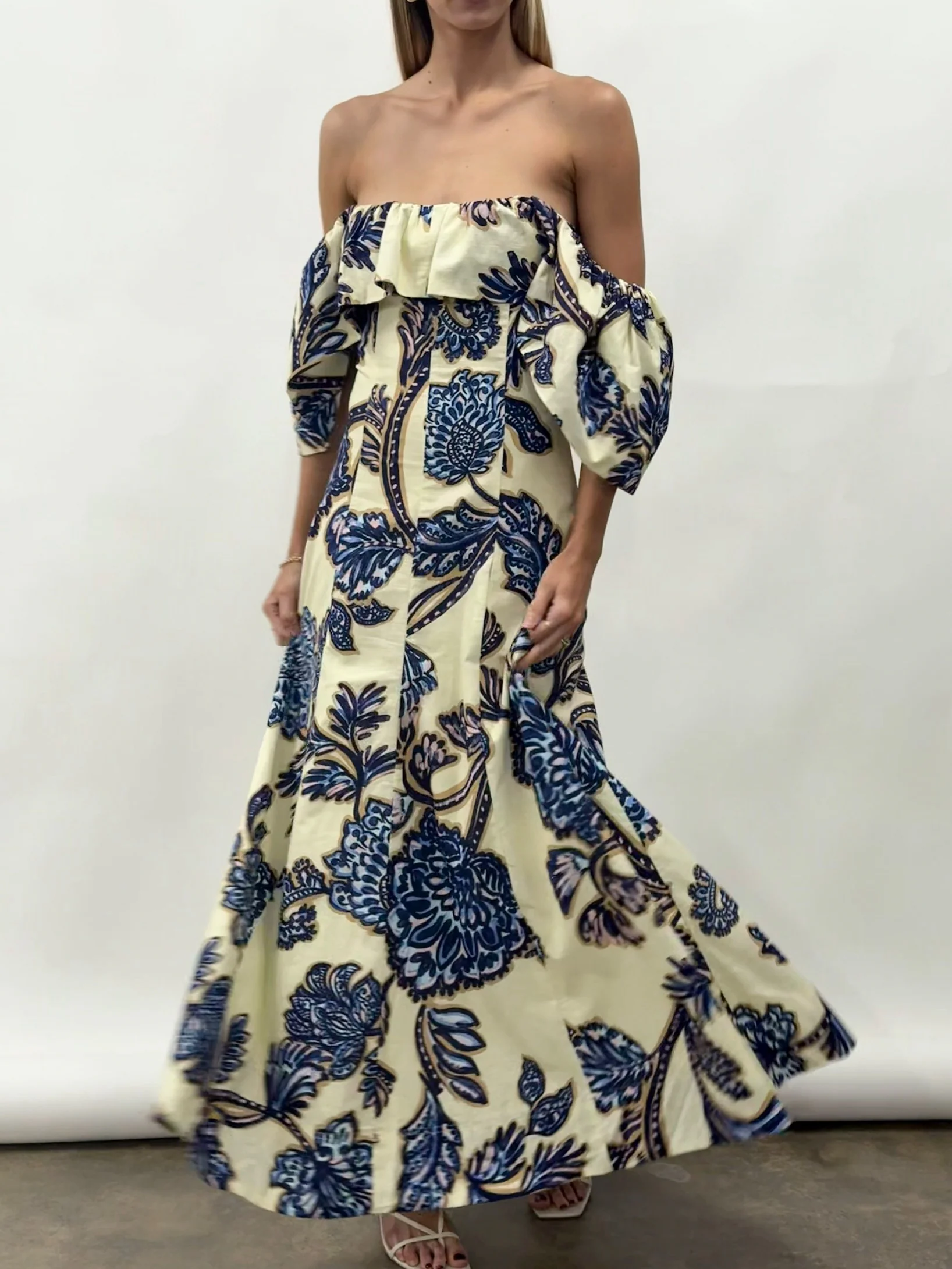By Nicola Paradiso Maxi Dress in Blue Paisley - Image 2