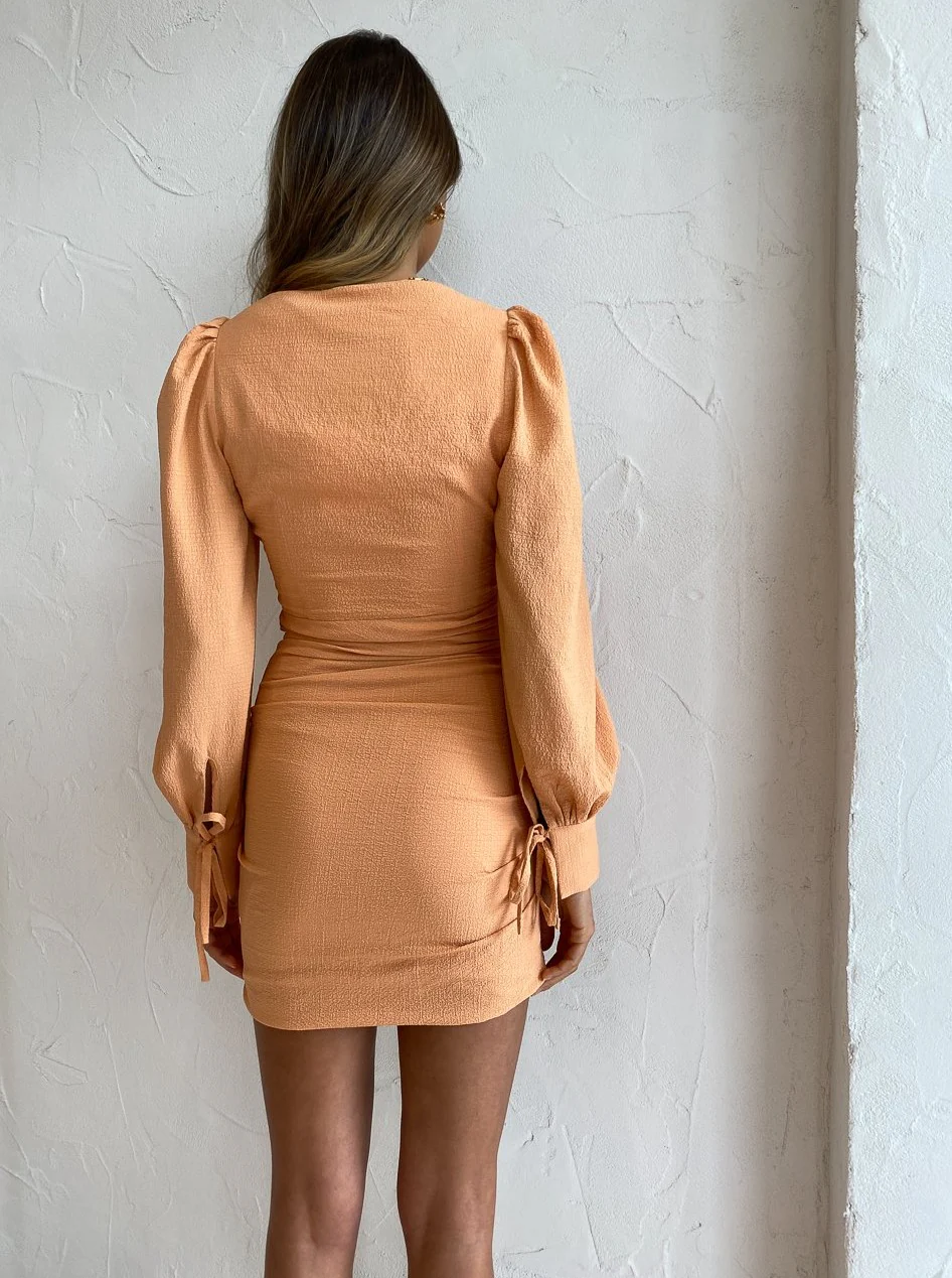 By Nicola Romantica L/S Mini Dress in Sunrise - Image 9