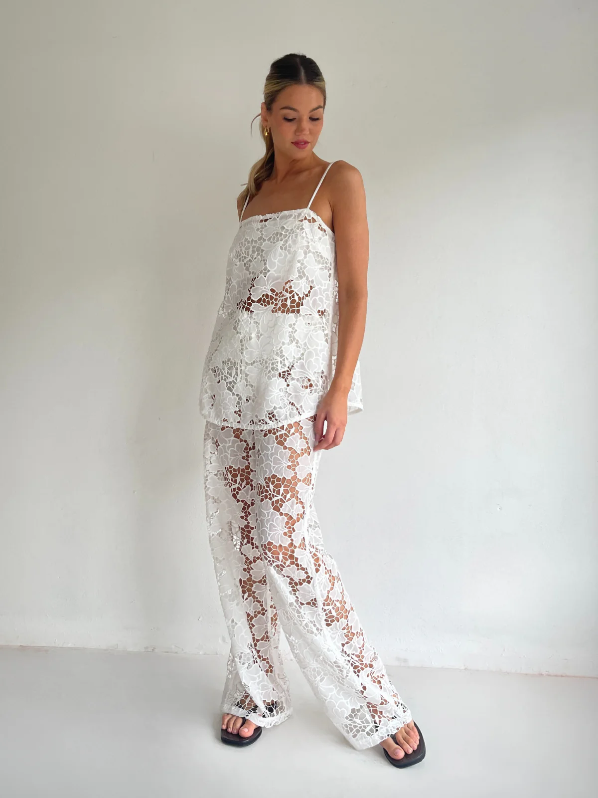 By Nicola Romily Cami in White Lace - Image 11