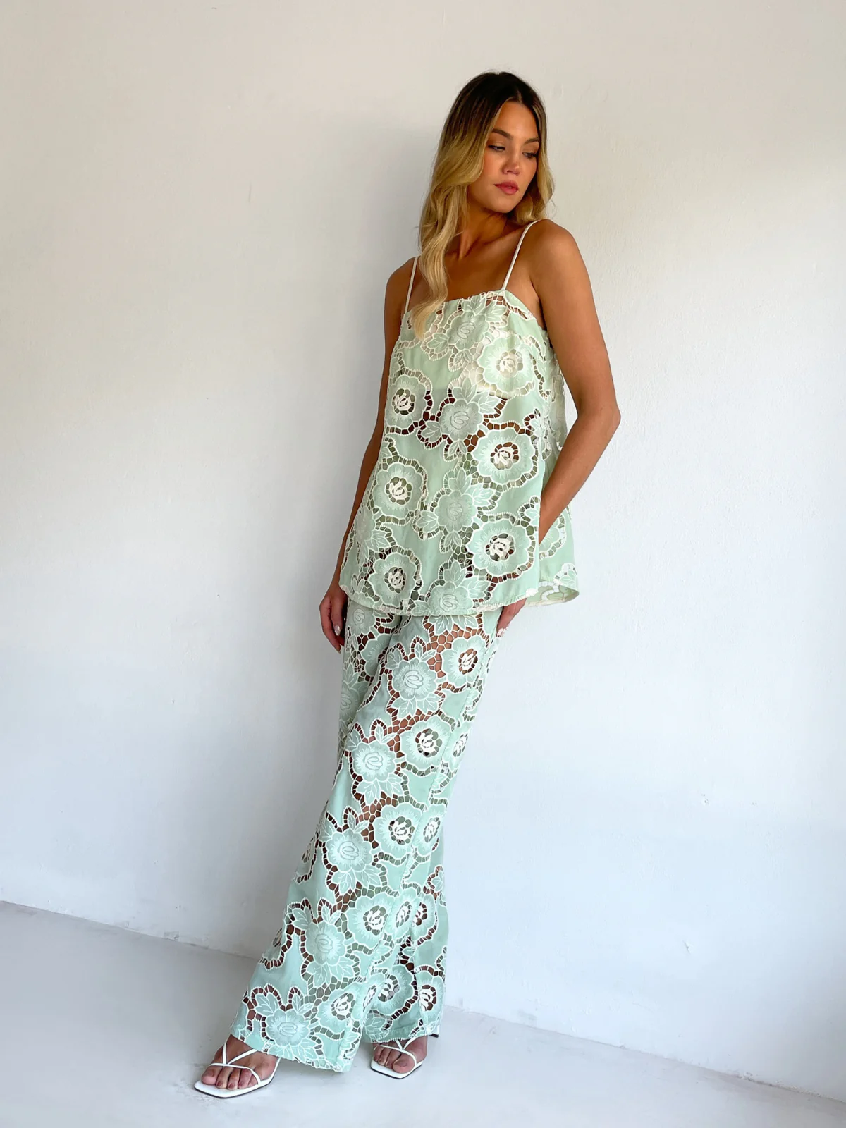 By Nicola Romily Pant in Mint Lace