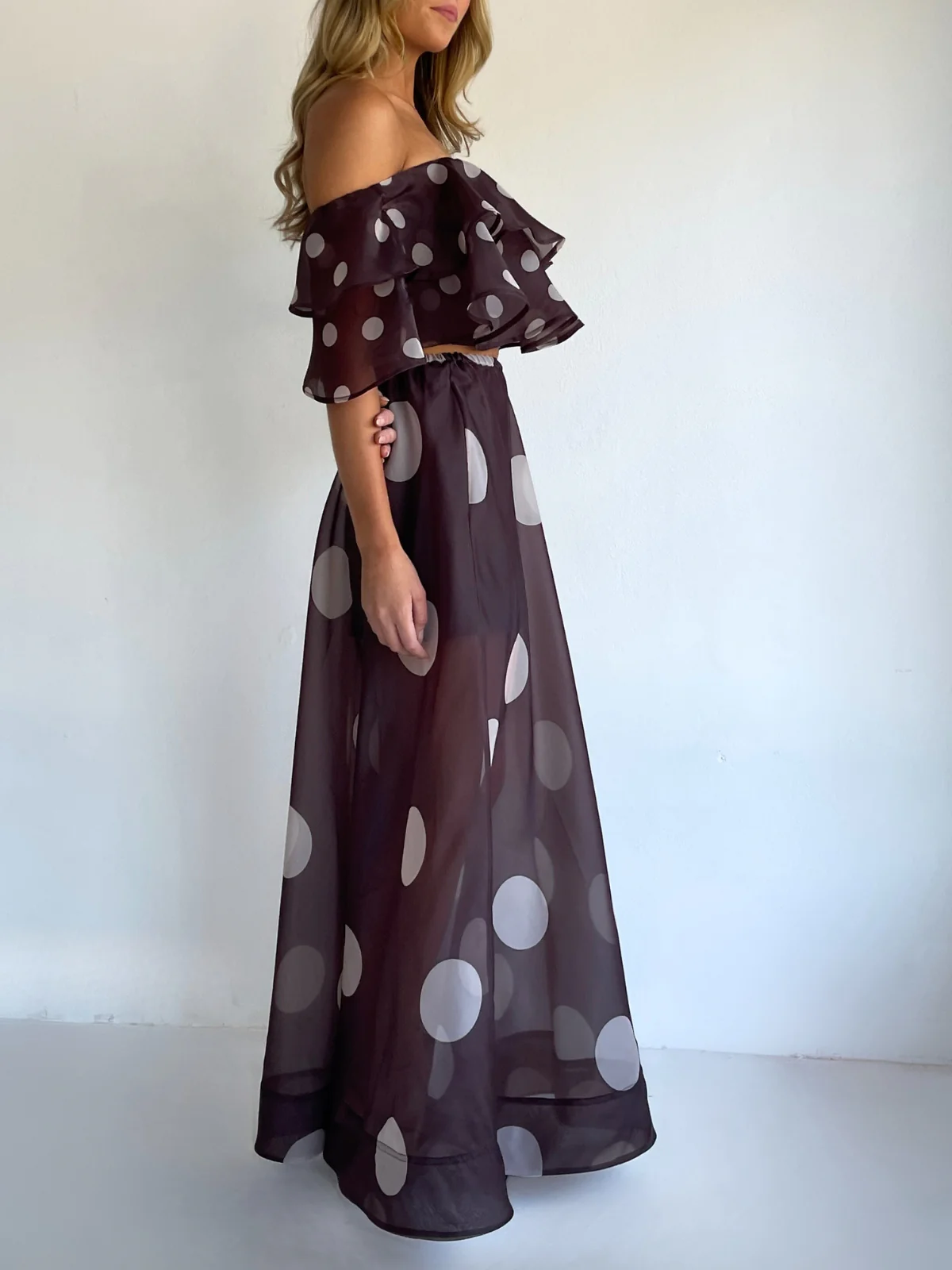 By Nicola Sibella Skirt in Chocolate Polka - Image 4