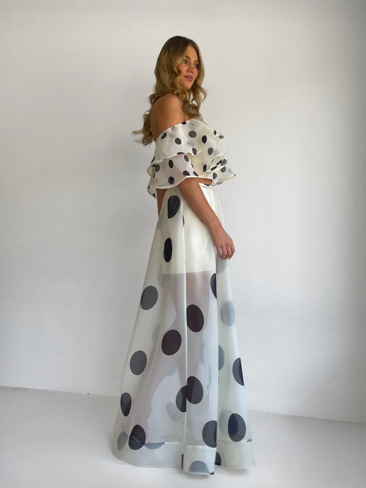 By Nicola Sibella Skirt in Ivory Polka - Image 3
