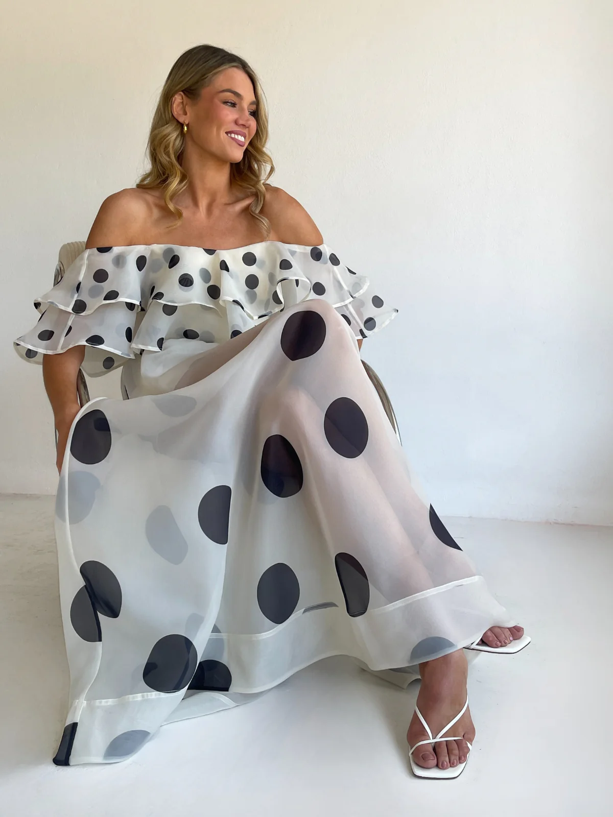 By Nicola Sibella Skirt in Ivory Polka - Image 4