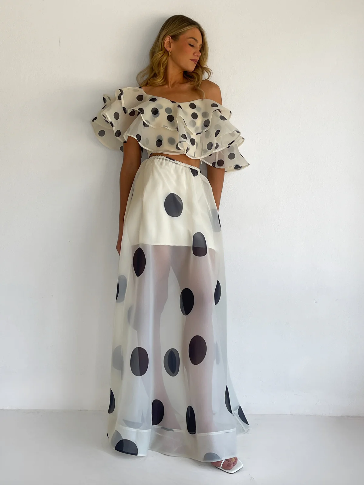 By Nicola Sibella Skirt in Ivory Polka - Image 6
