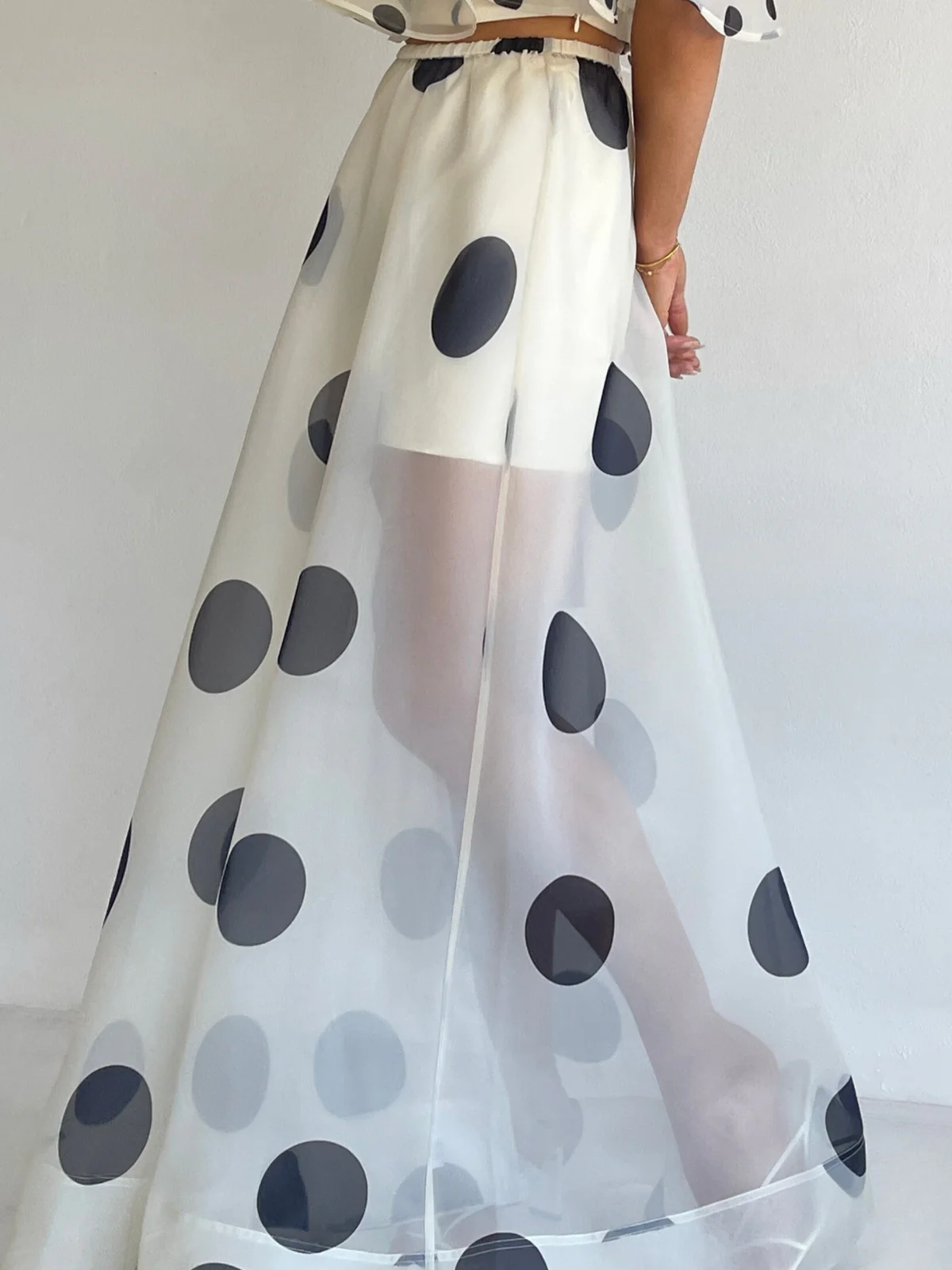 By Nicola Sibella Skirt in Ivory Polka - Image 7