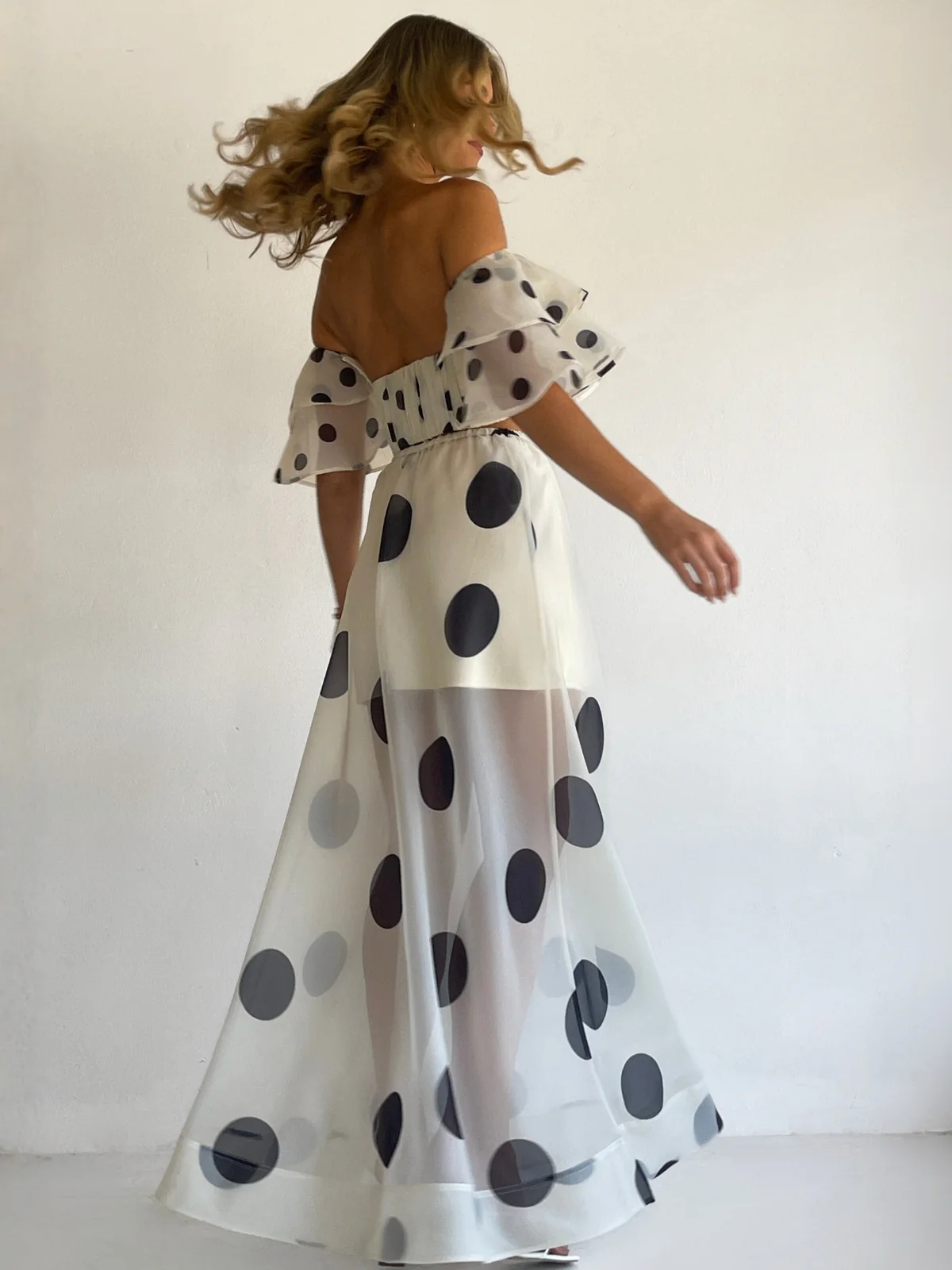 By Nicola Sibella Skirt in Ivory Polka - Image 8