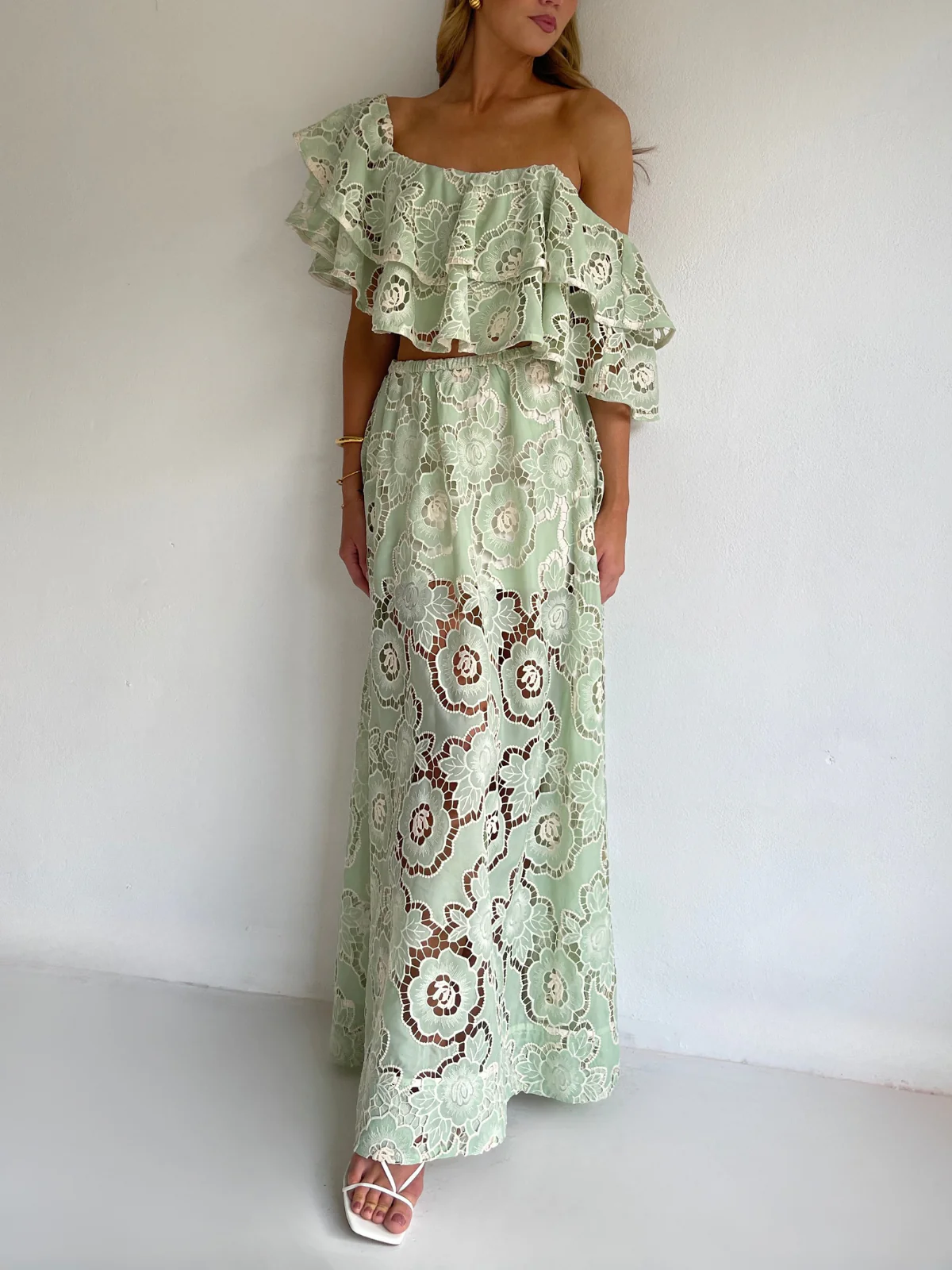 By Nicola Sibella Skirt in Mint Lace - Image 11