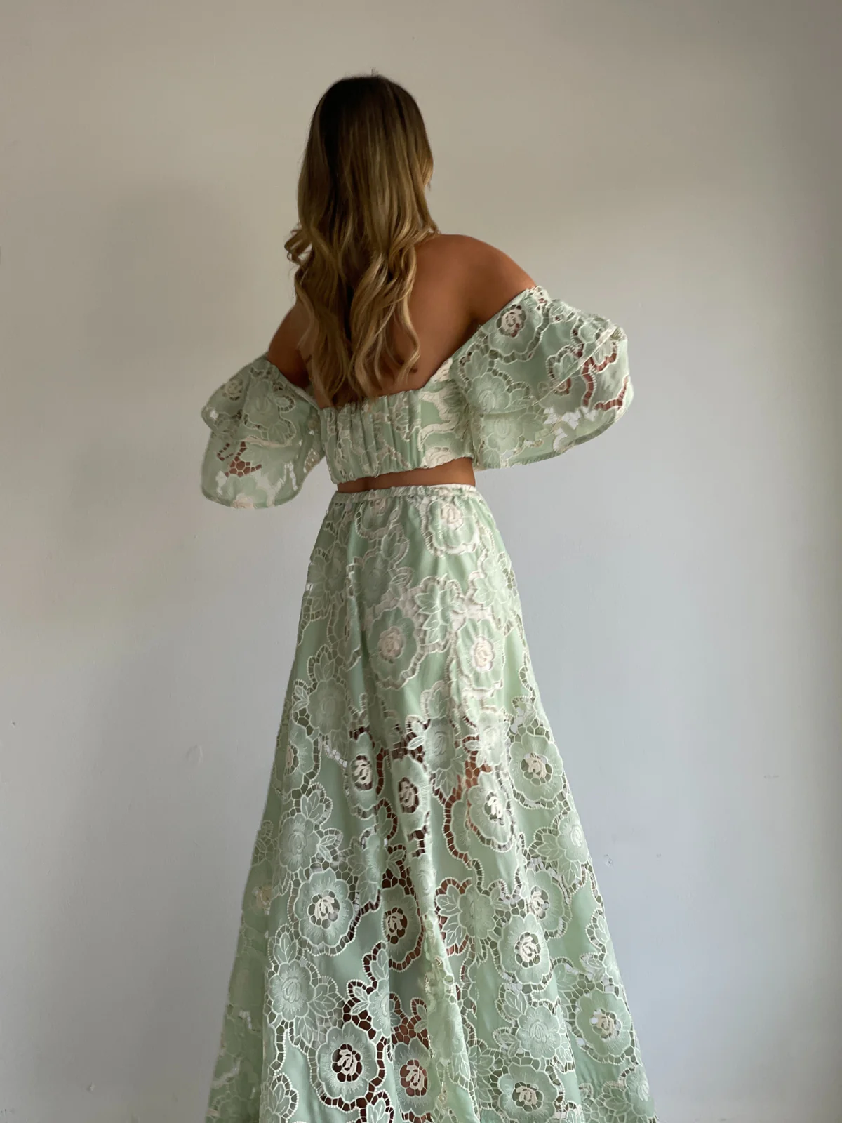 By Nicola Sibella Skirt in Mint Lace - Image 3