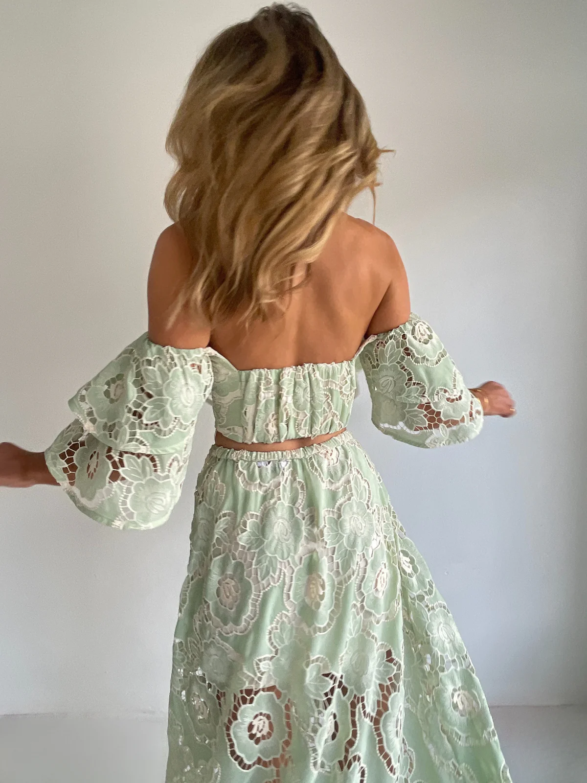 By Nicola Sibella Skirt in Mint Lace - Image 6