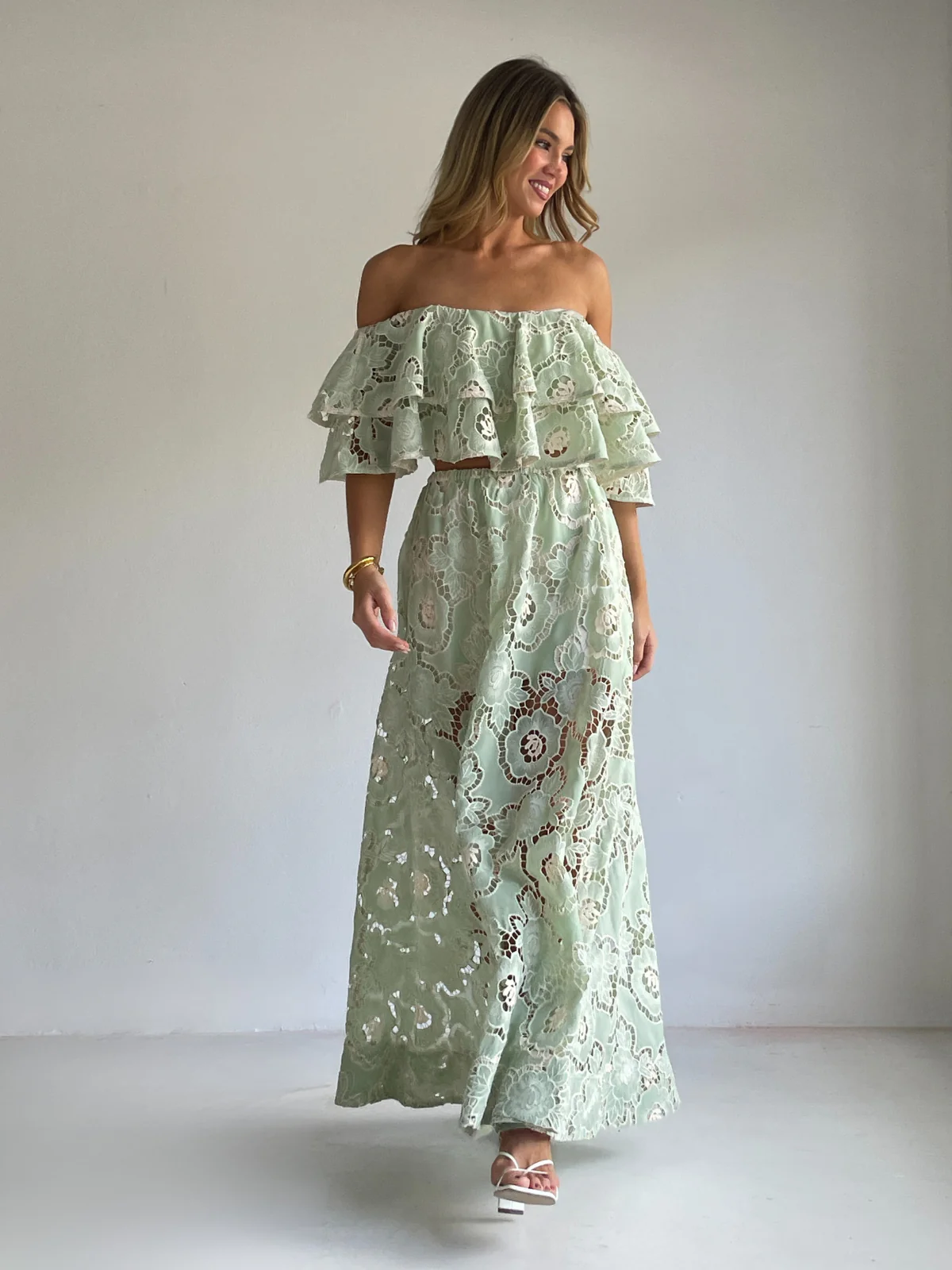 By Nicola Sibella Skirt in Mint Lace - Image 7