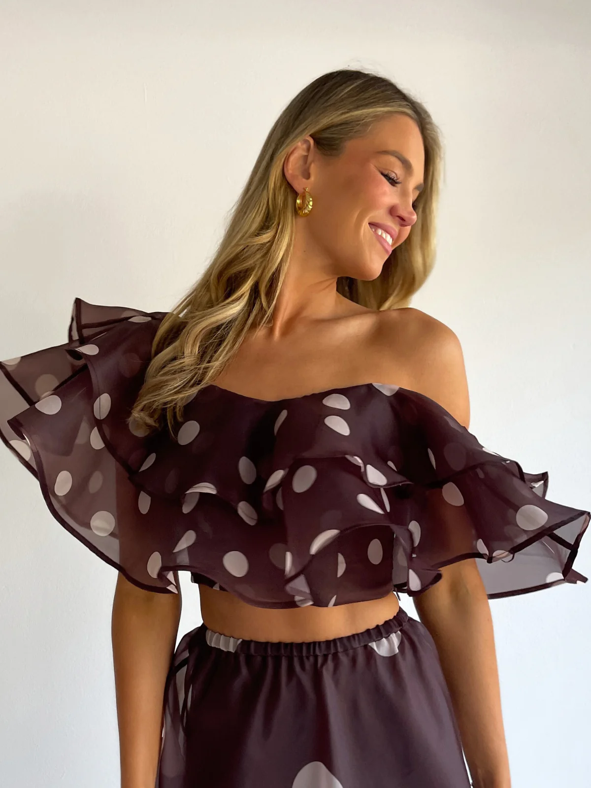 By Nicola Sibella Top in Chocolate Polka - Image 6