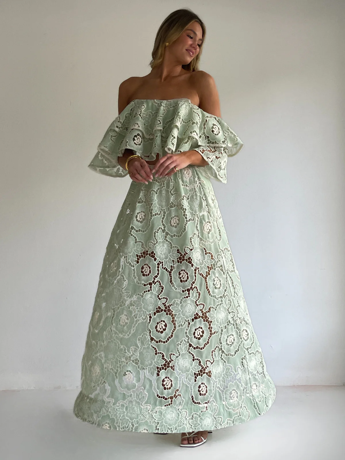 By Nicola Sibella Top in Mint Lace - Image 3