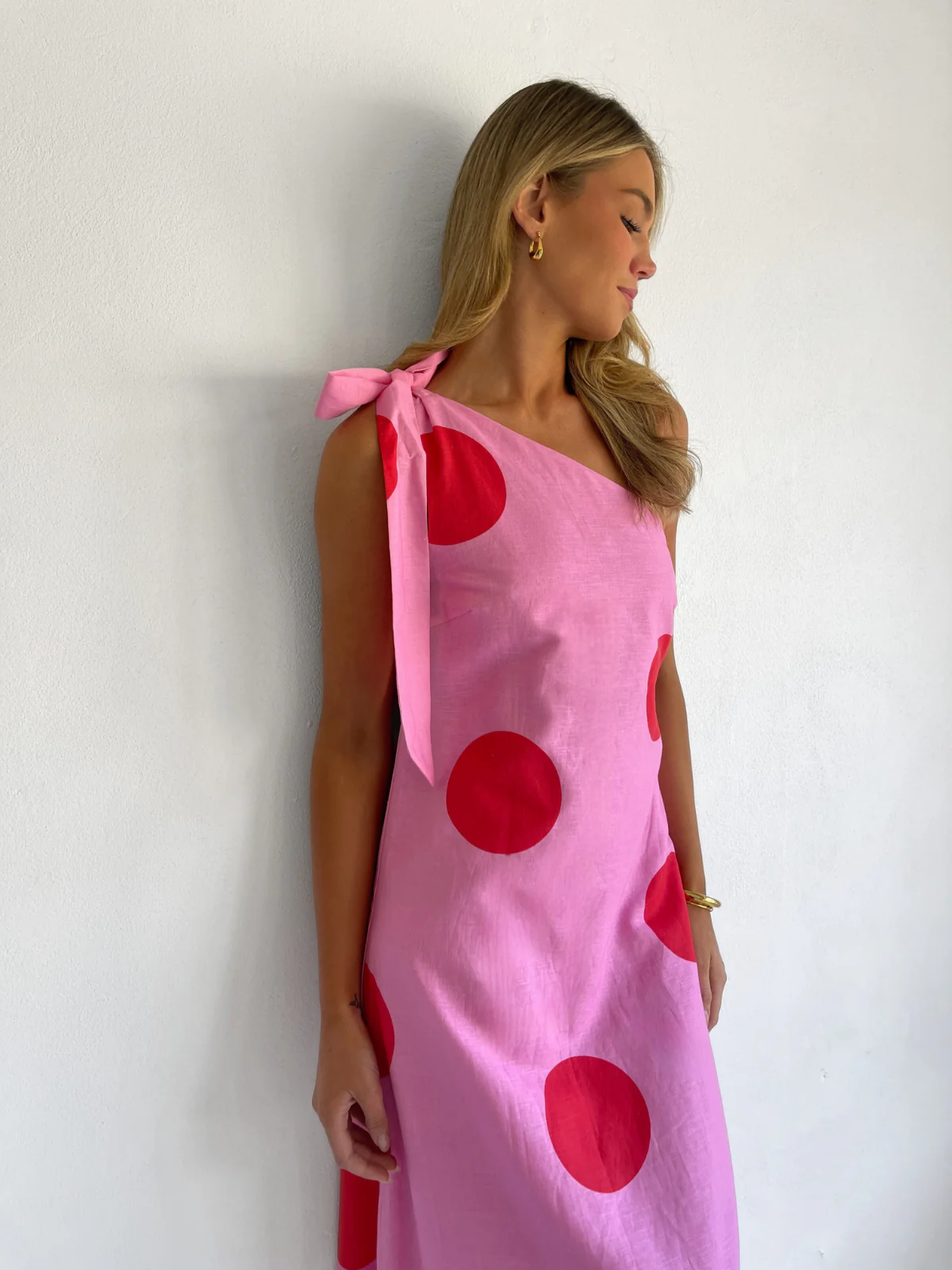 By Nicola Sorrento Maxi Dress in Pink/Red Polka - Image 2