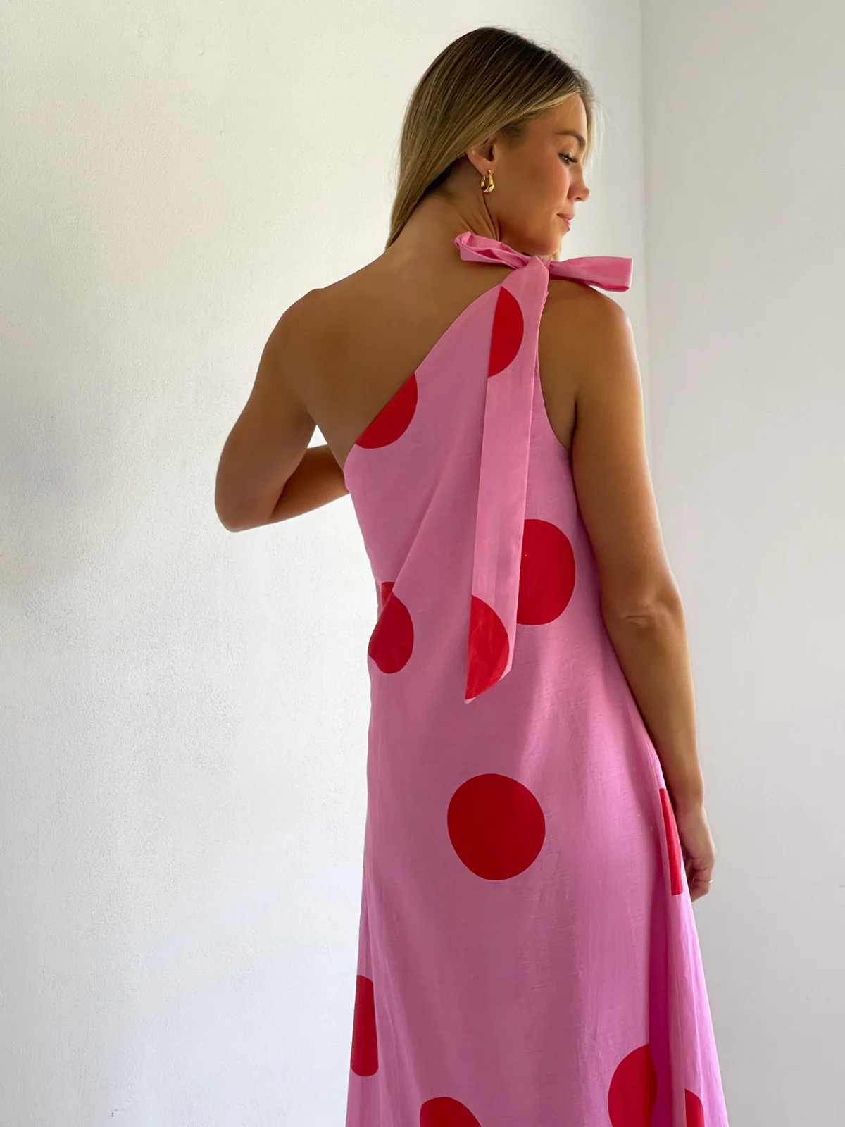 By Nicola Sorrento Maxi Dress in Pink/Red Polka - Image 5