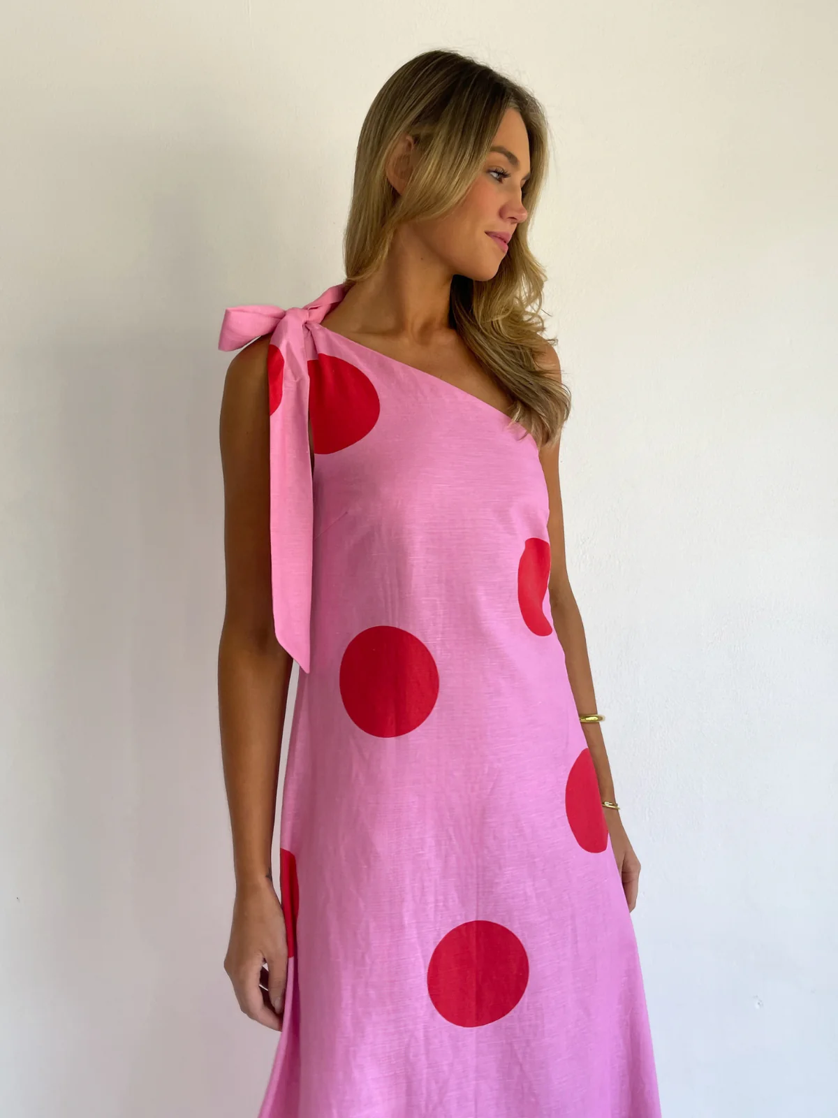 By Nicola Sorrento Maxi Dress in Pink/Red Polka - Image 7