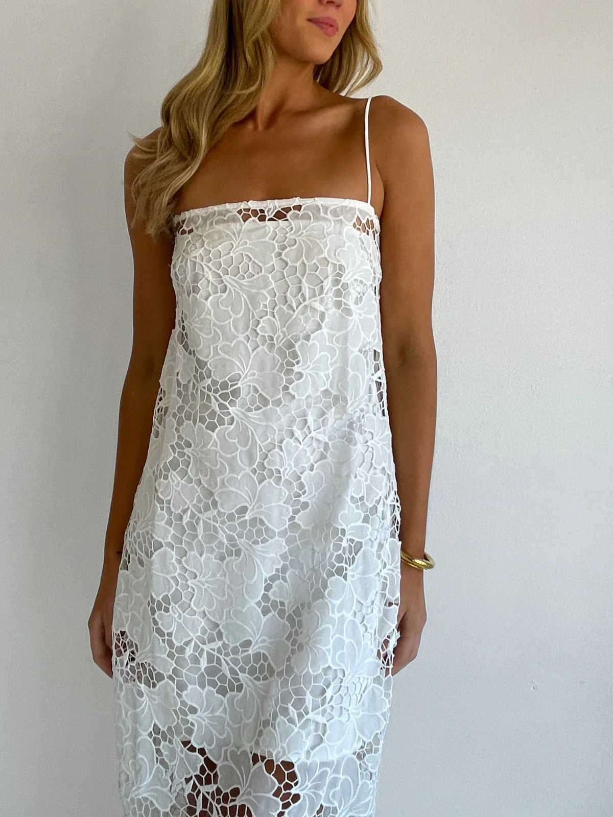 By Nicola Tove Maxi Dress in White Floral Lace - Image 12