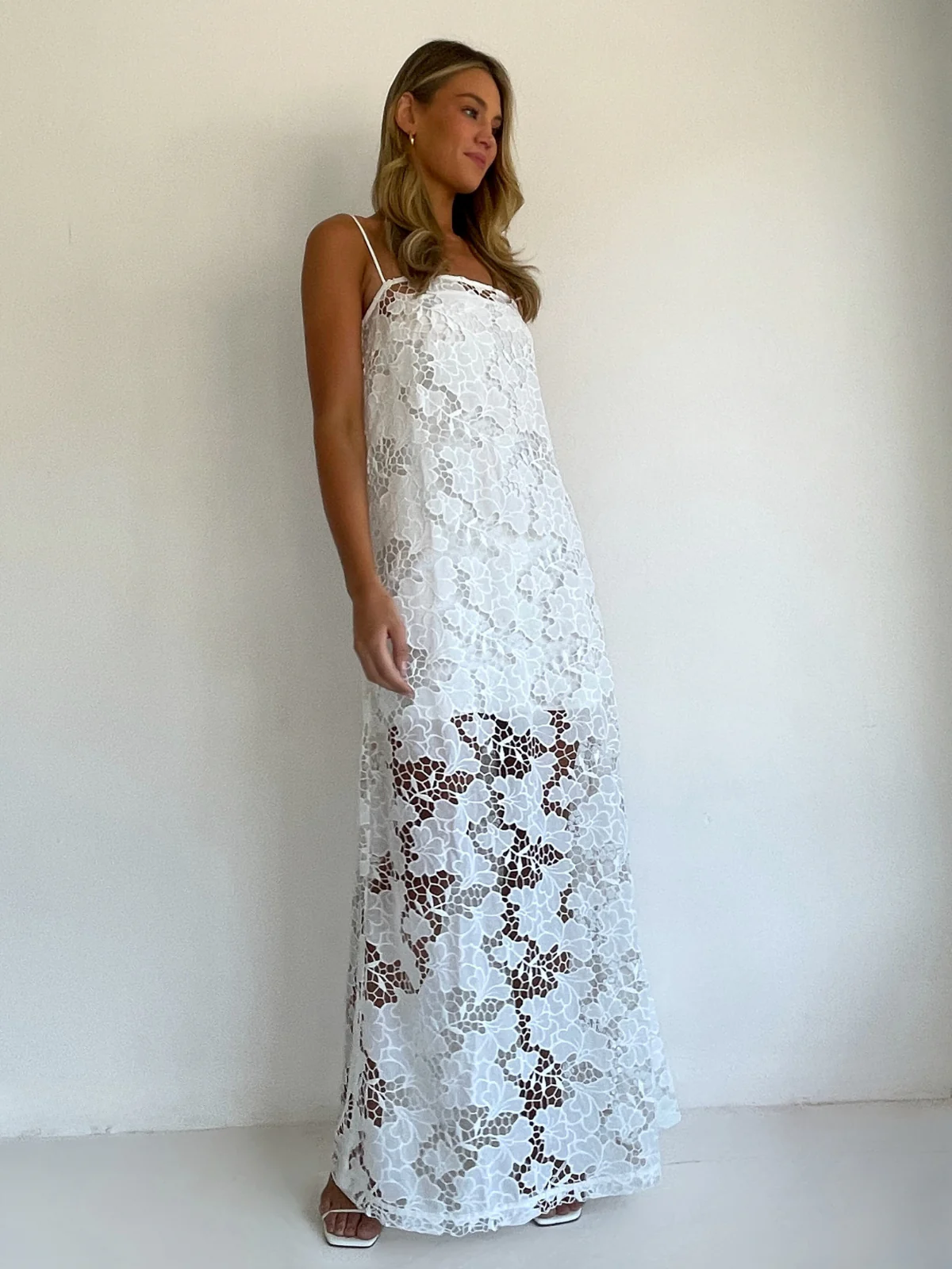 By Nicola Tove Maxi Dress in White Floral Lace - Image 14