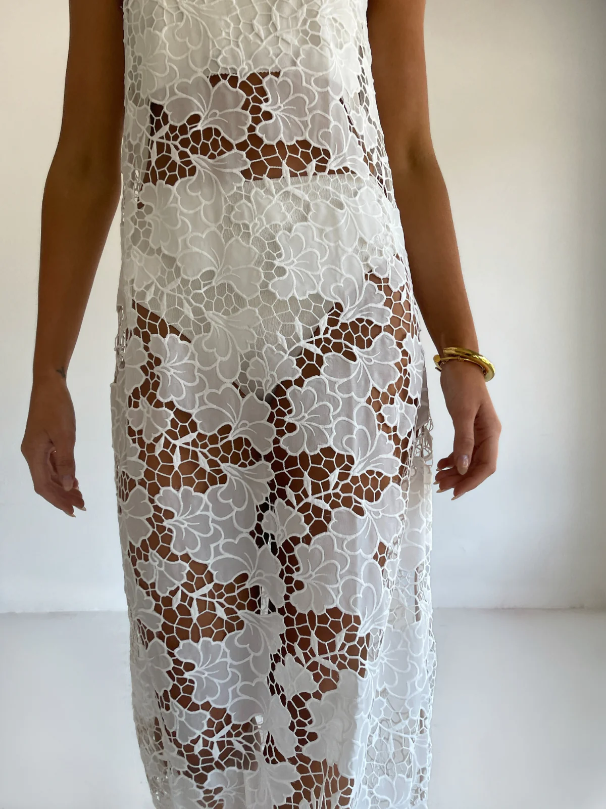 By Nicola Tove Maxi Dress in White Floral Lace - Image 3