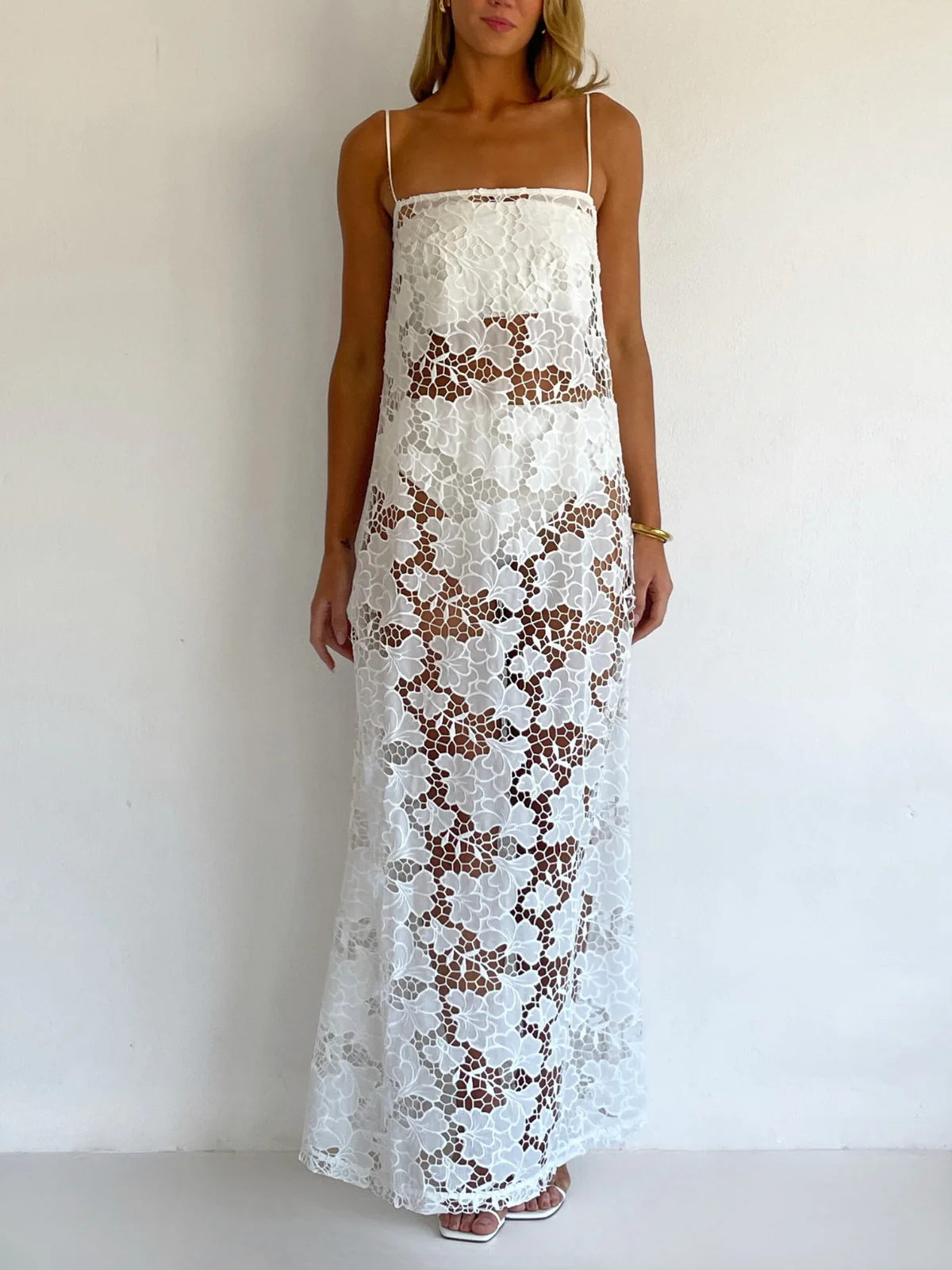 By Nicola Tove Maxi Dress in White Floral Lace - Image 5