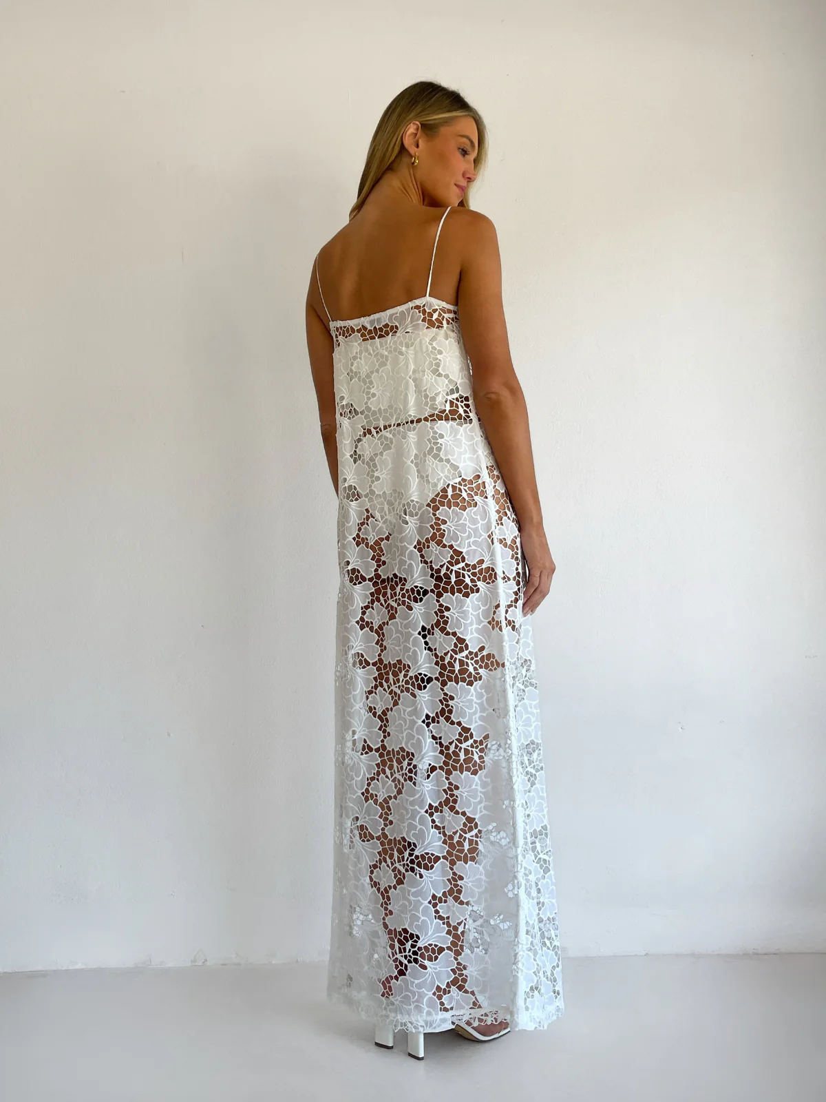 By Nicola Tove Maxi Dress in White Floral Lace - Image 7