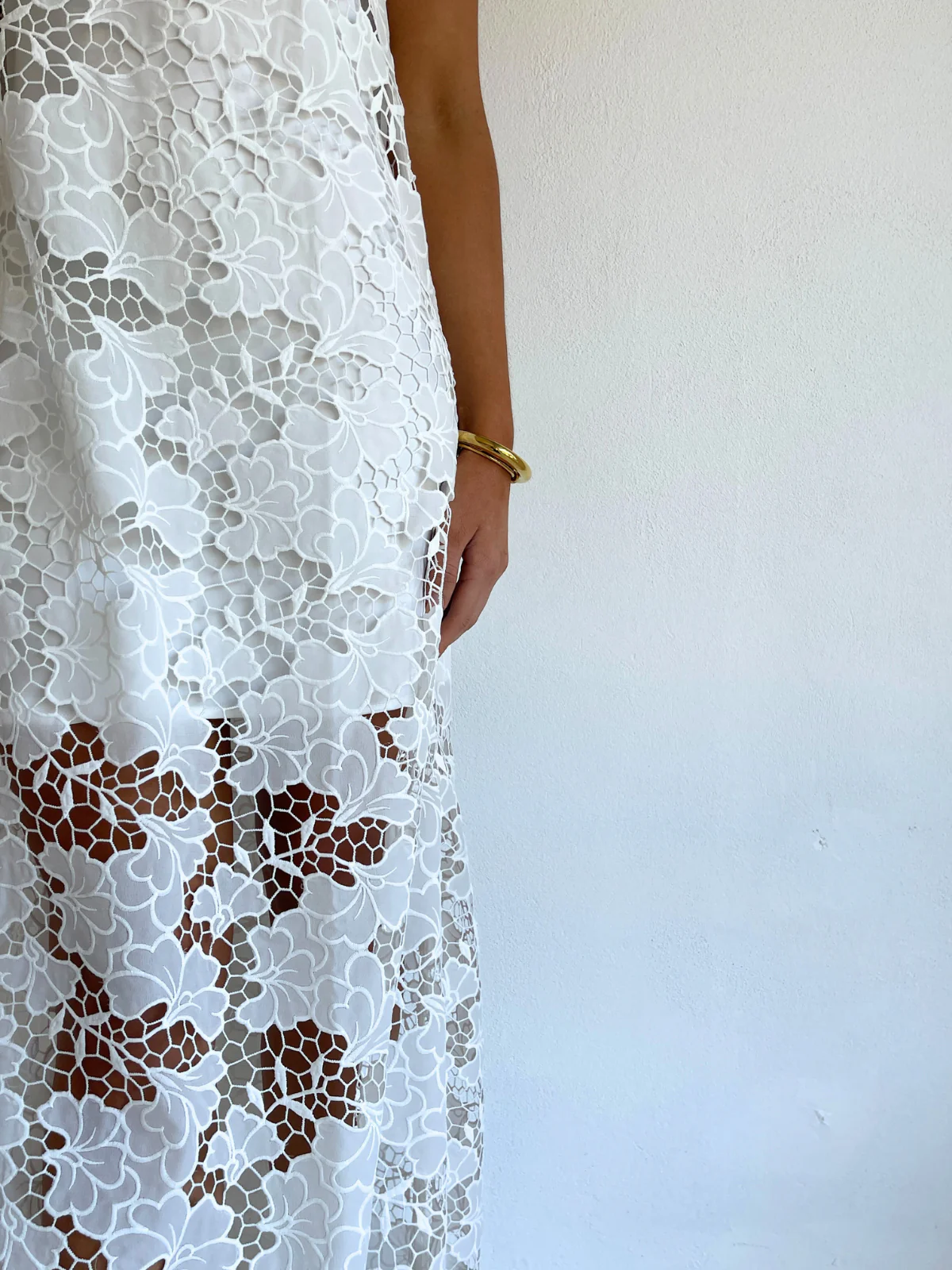 By Nicola Tove Maxi Dress in White Floral Lace - Image 9