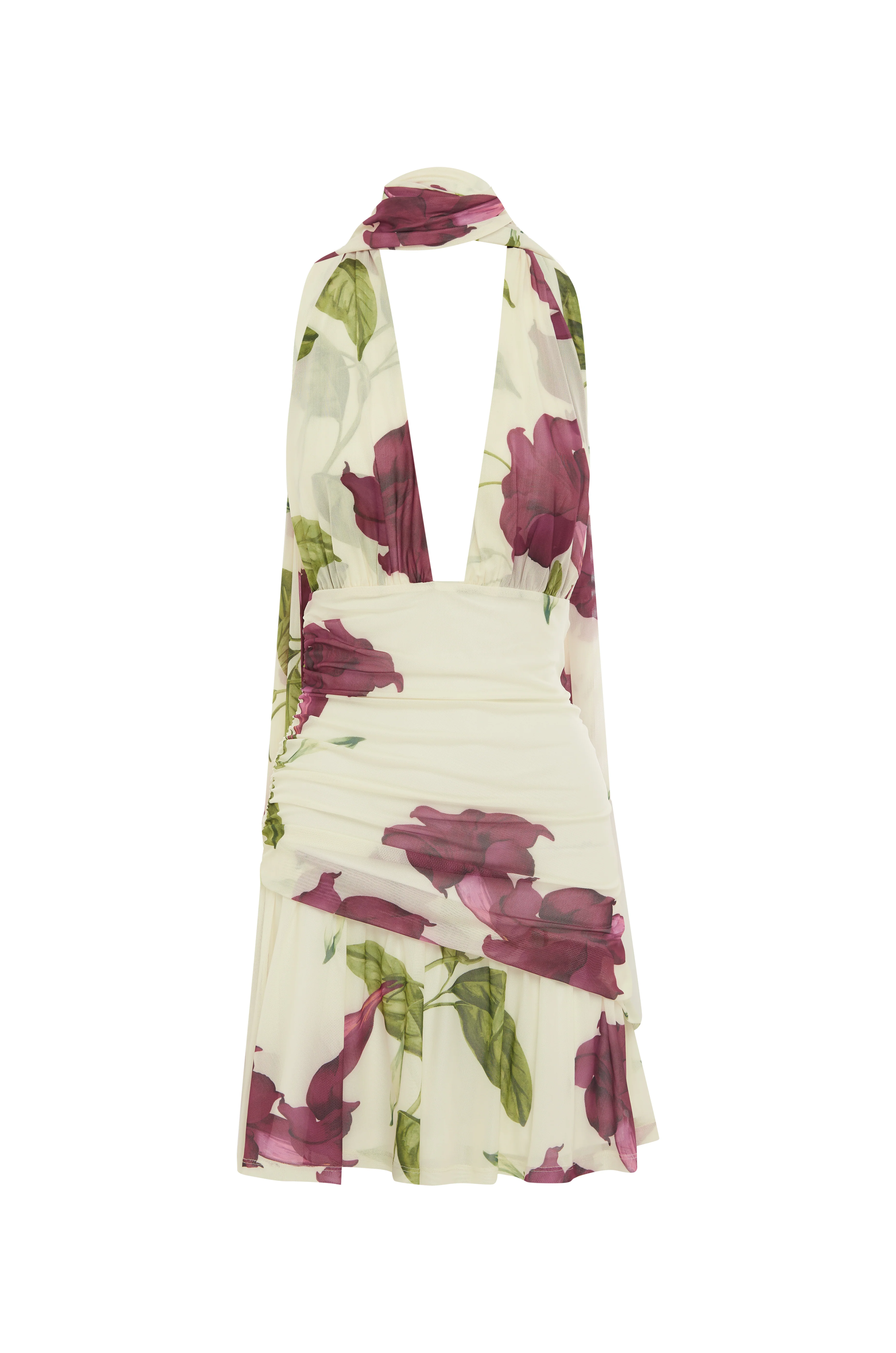 By Nicola Violette Mini Dress in Bordeaux Floral - Image 2