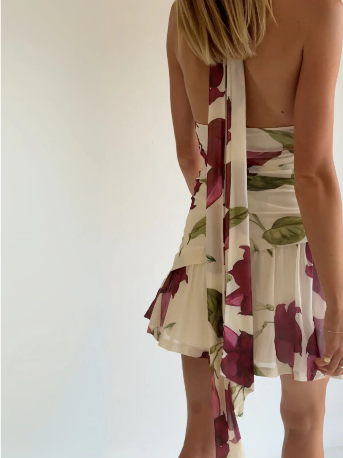By Nicola Violette Mini Dress in Bordeaux Floral - Image 3