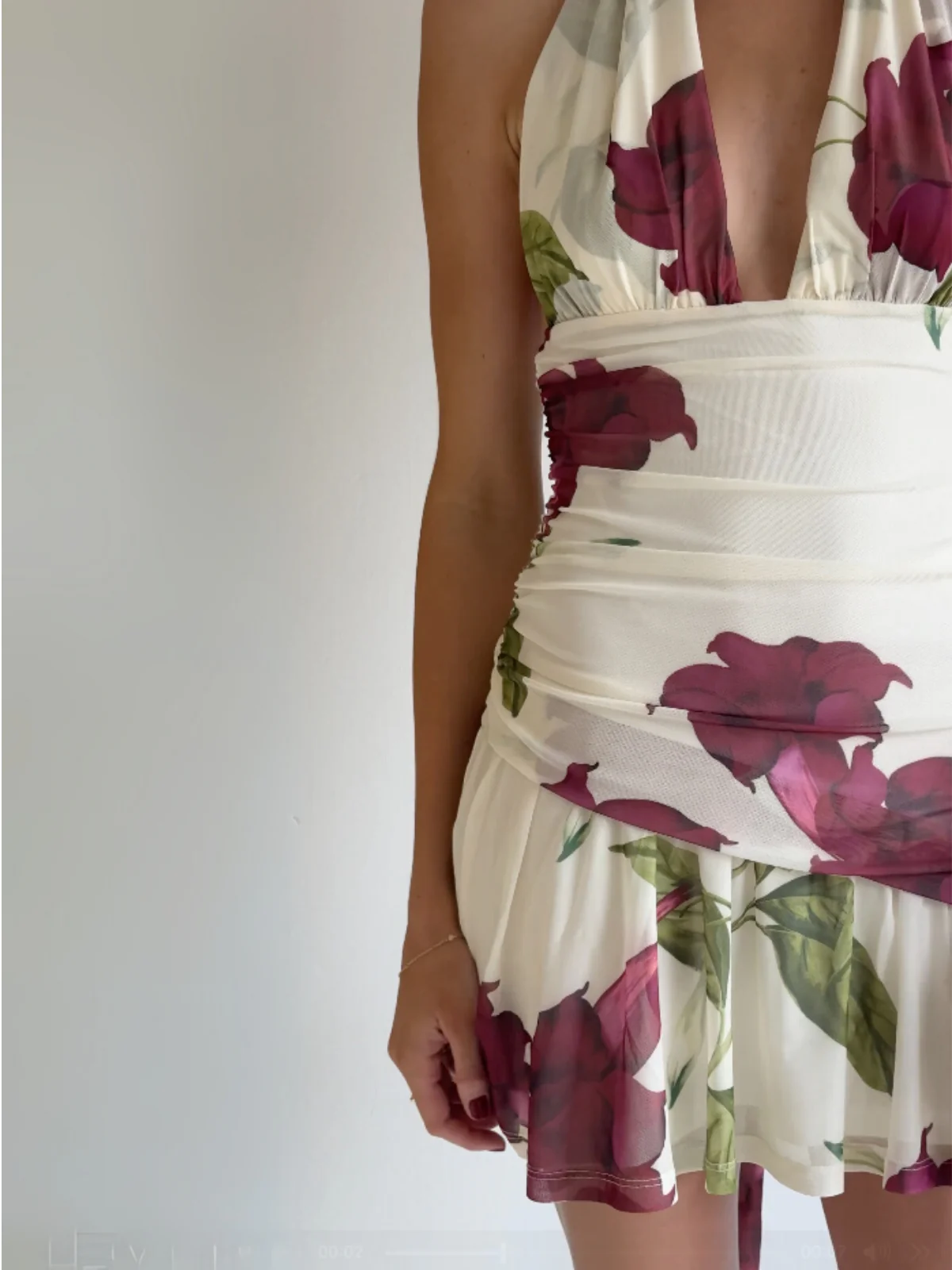 By Nicola Violette Mini Dress in Bordeaux Floral - Image 7
