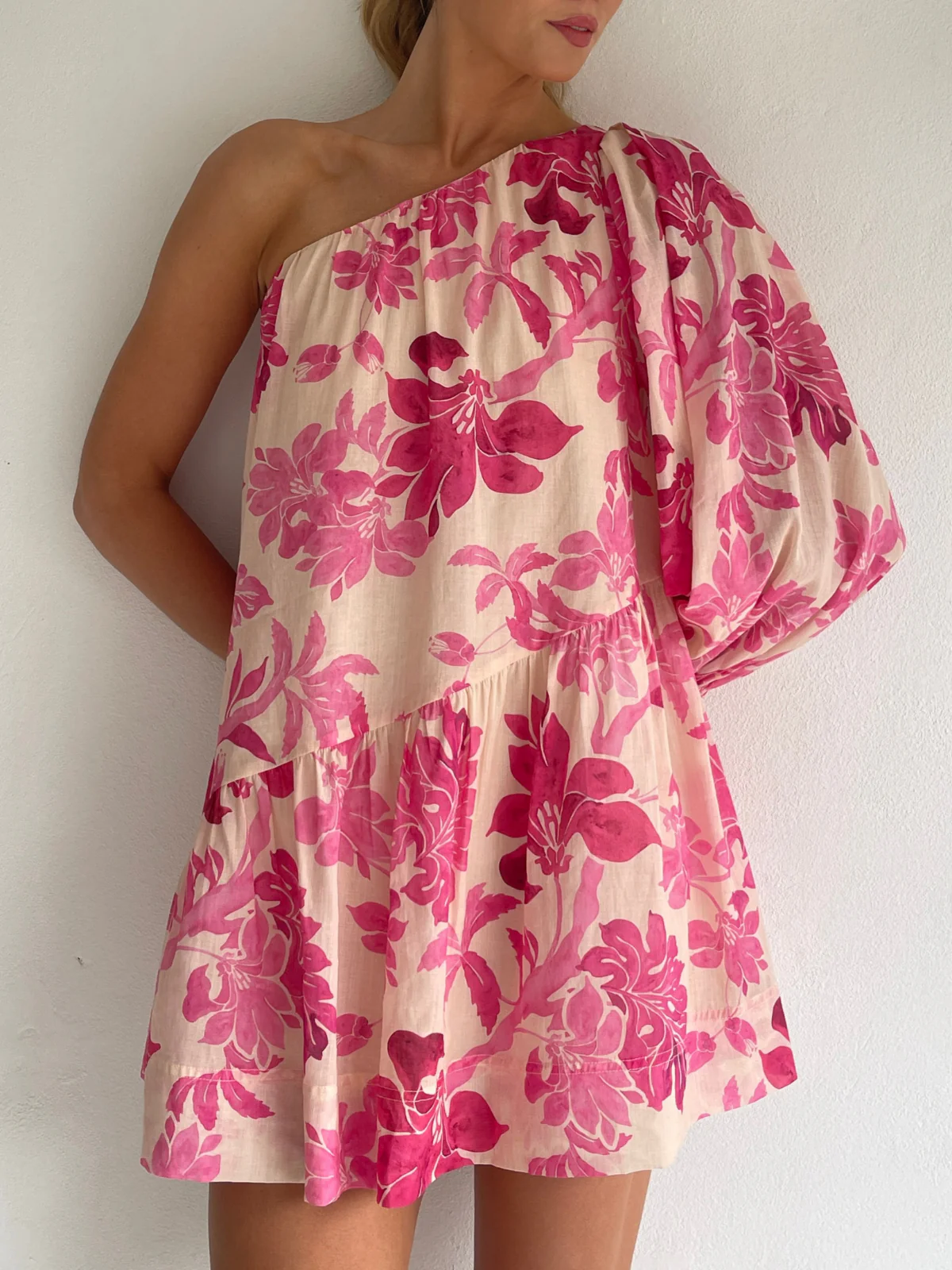 By Nicola Vita Off Shoulder Mini Dress in Potpourri - Image 11